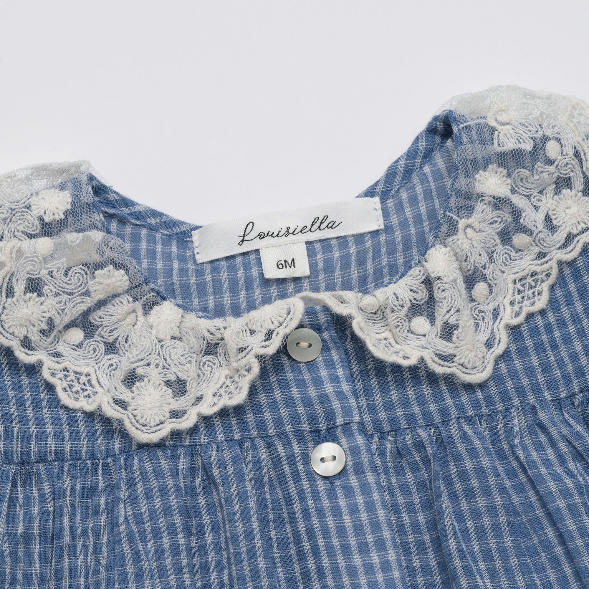Baby Girls Blue Check Cotton Top
