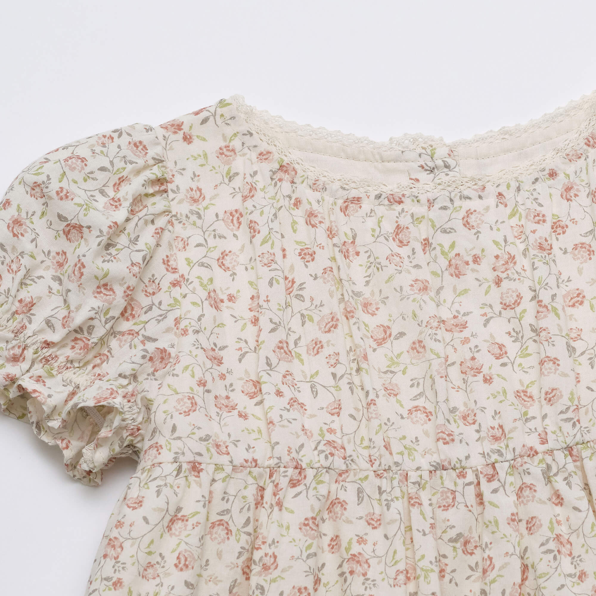 Girls Pink Floral Cotton Dress