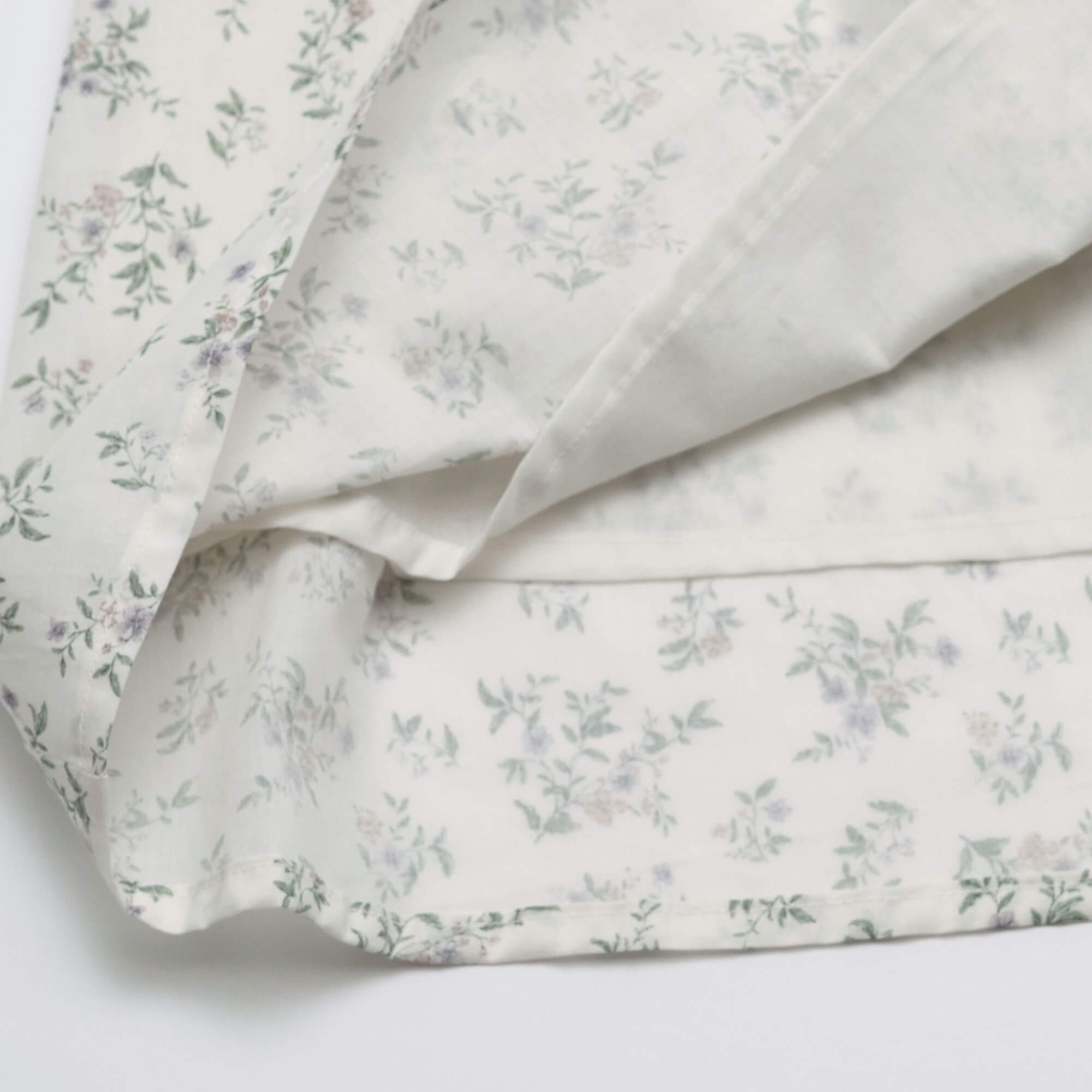 Girls Green Floral Cotton Dress
