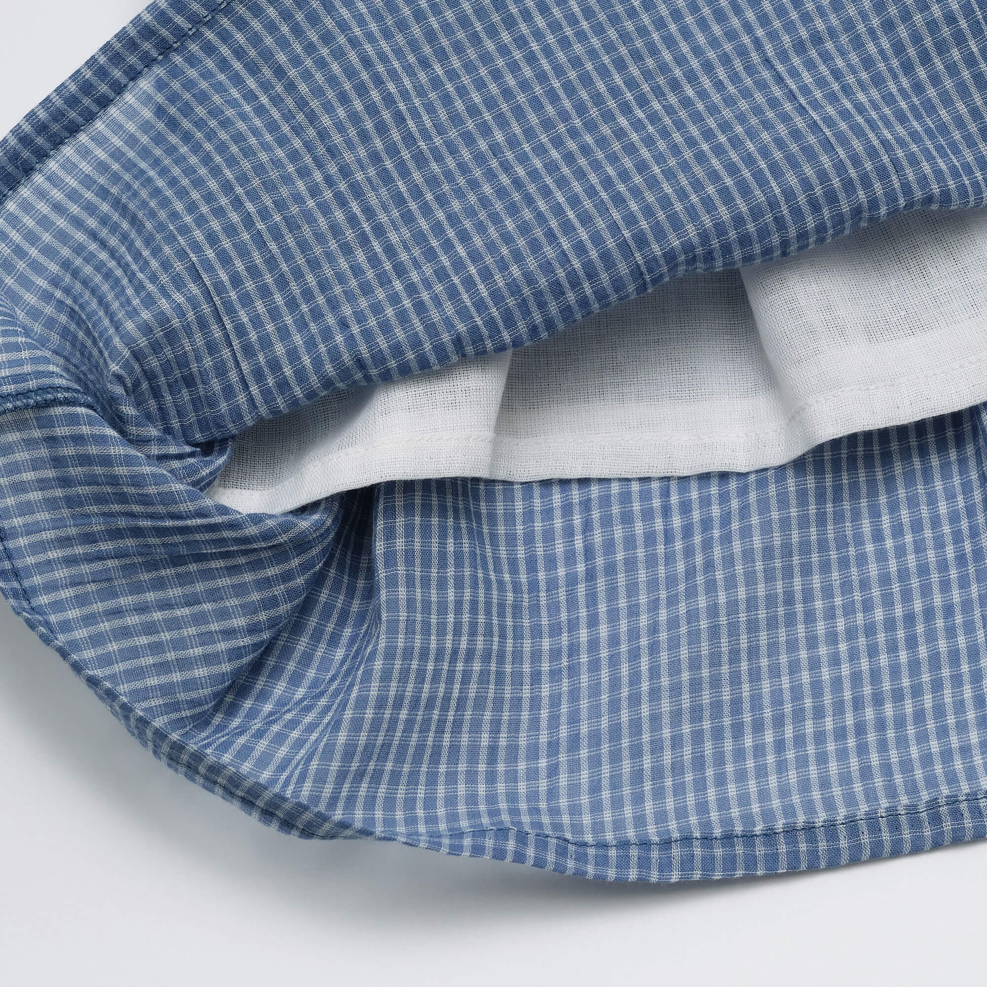 Girls Blue Check Cotton Dress