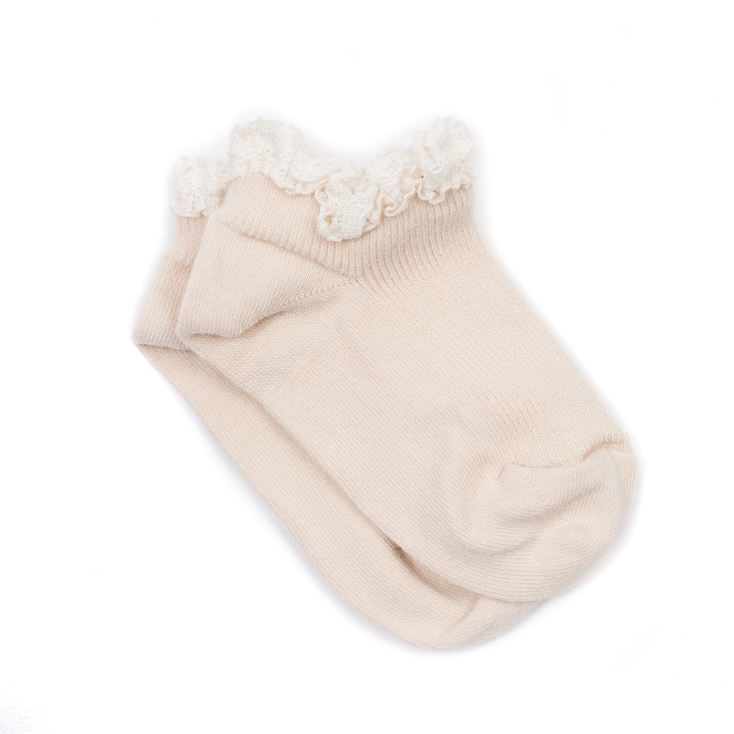 Girls Fresh Butter Cotton Socks With Lace