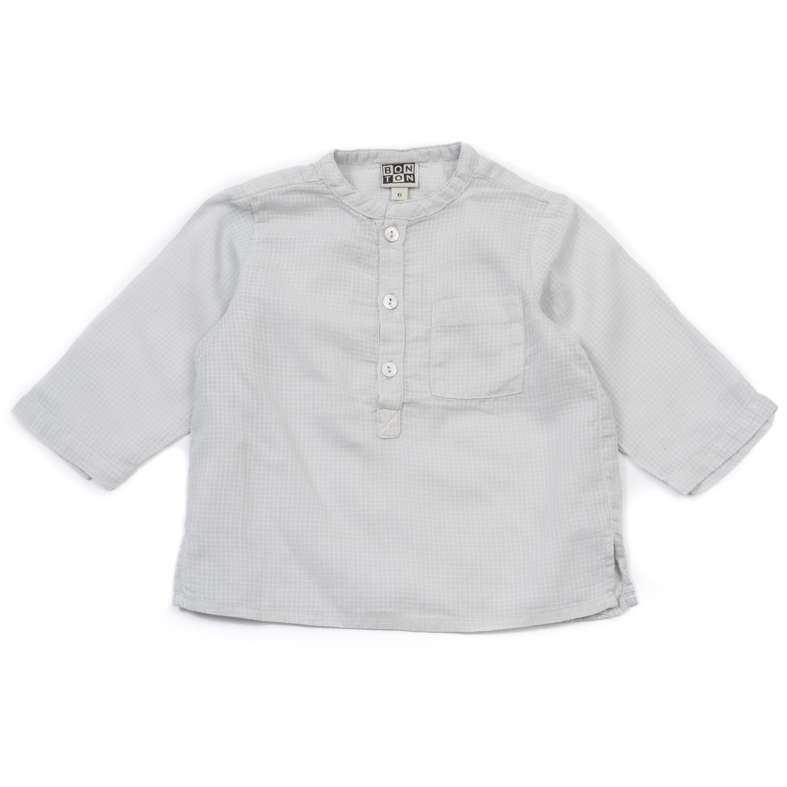 Baby Boys Gray Moon Cotton Shirt