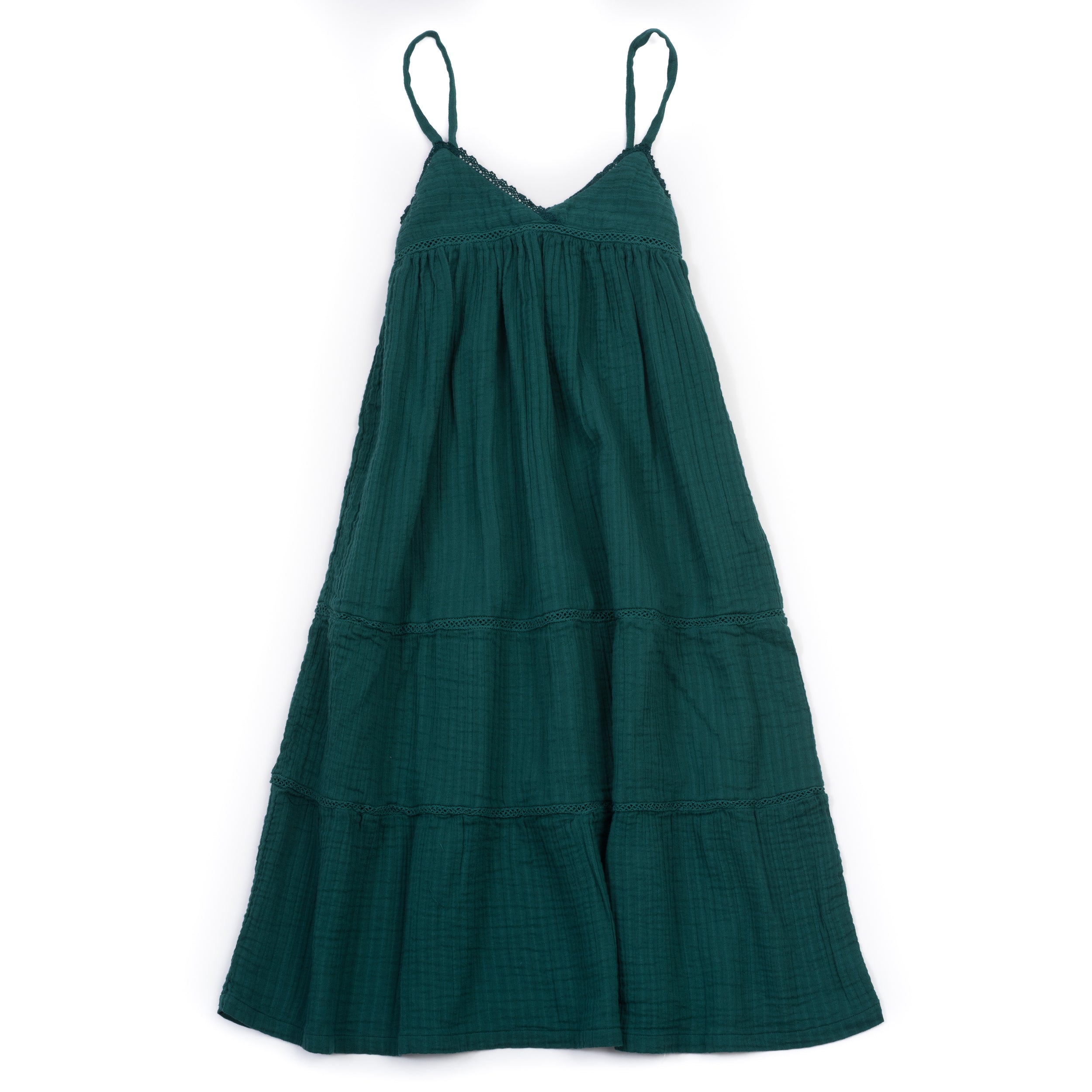 Girls Green Alpine Cotton Dress