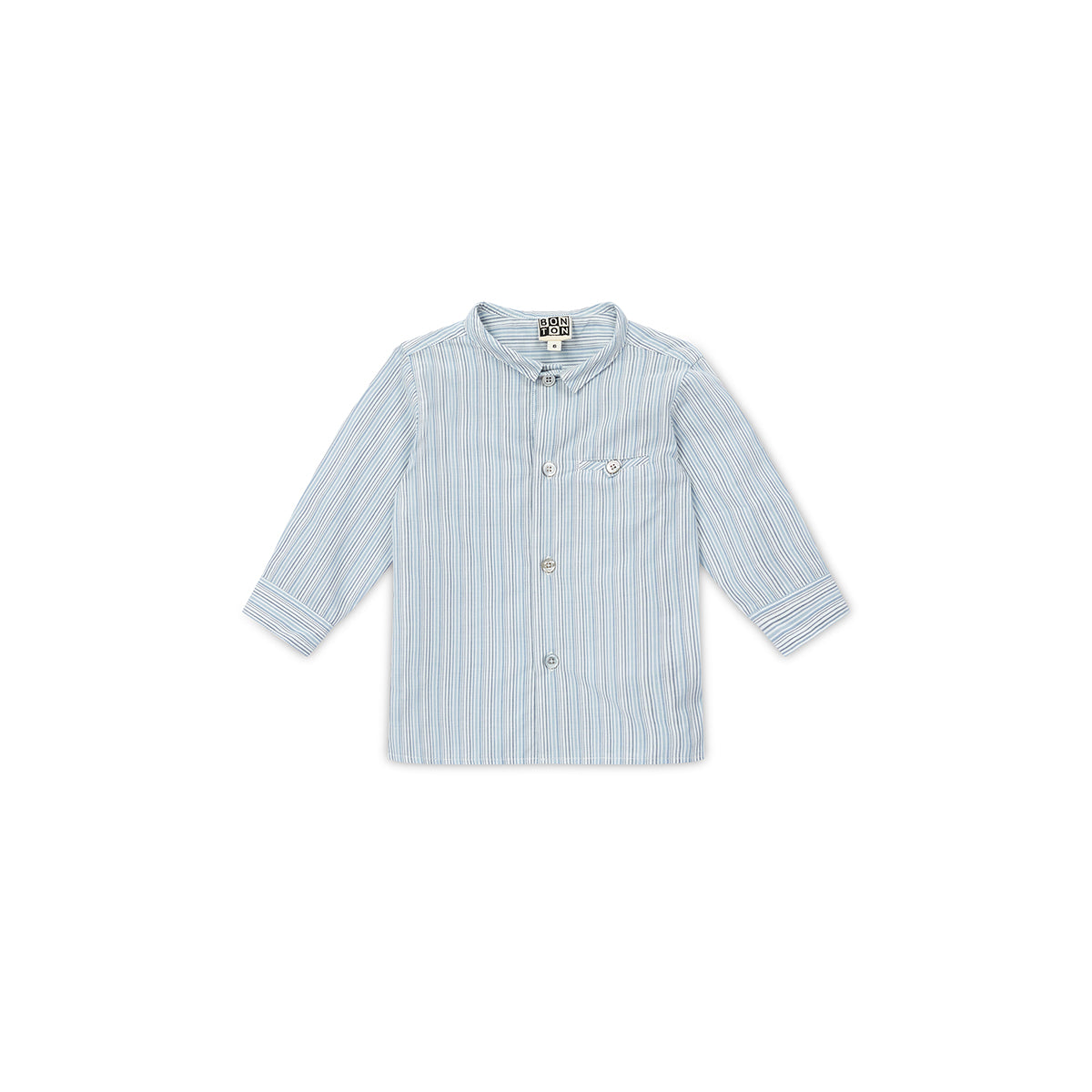 Baby Boys Light Blue Stripe Cotton Shirt