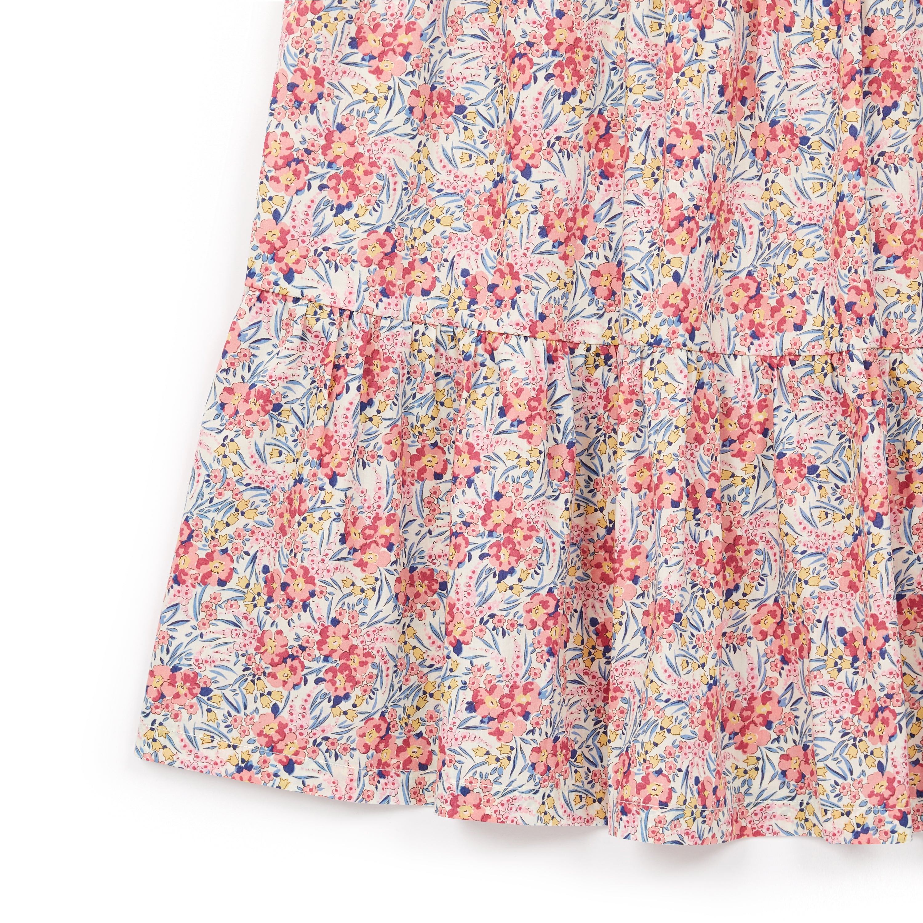 Girls Pink Flowers Cotton Dress