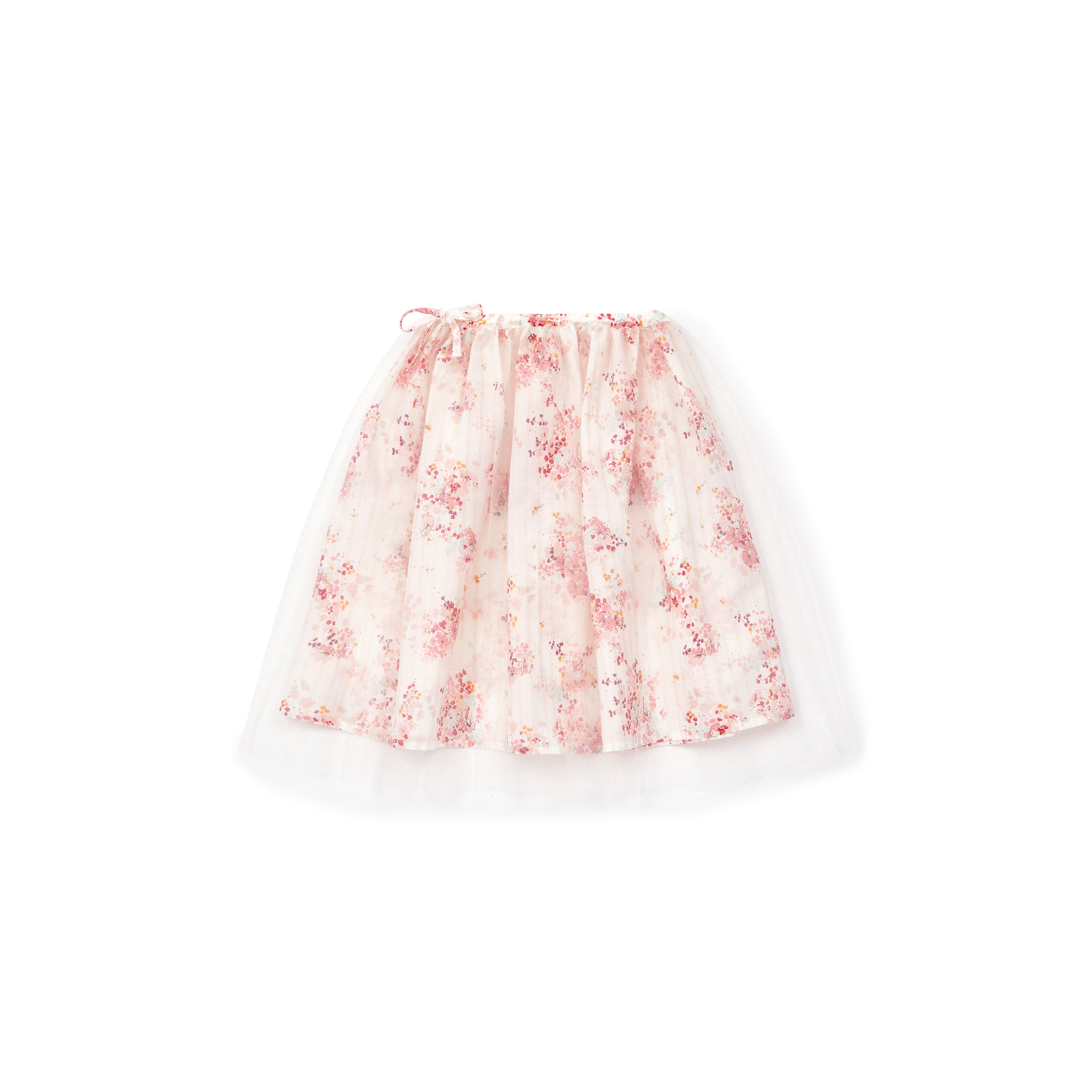 Girls Pink Flowers Gauze Skirt