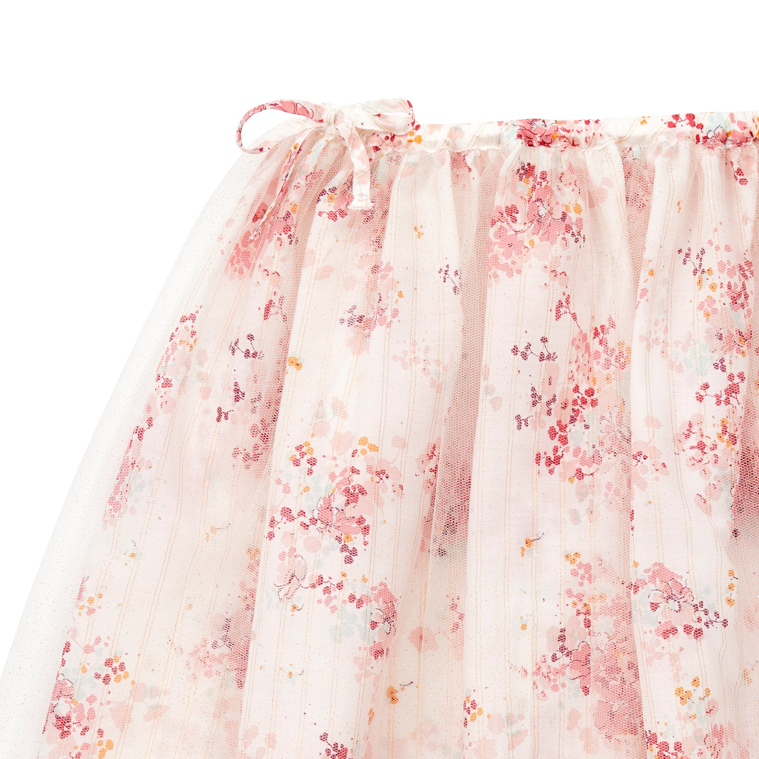 Girls Pink Flowers Gauze Skirt