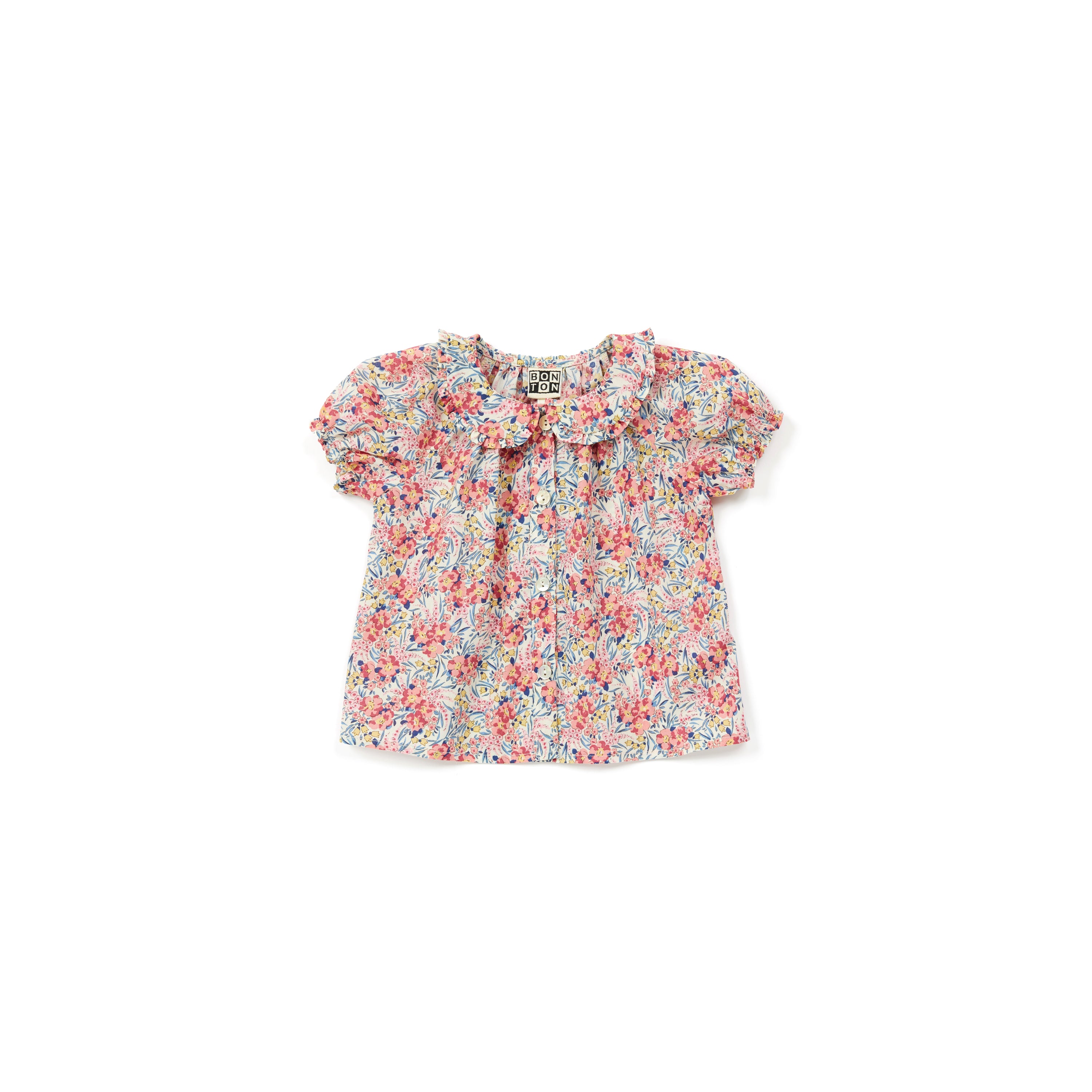 Baby Girls Pink Flowers Cotton Top