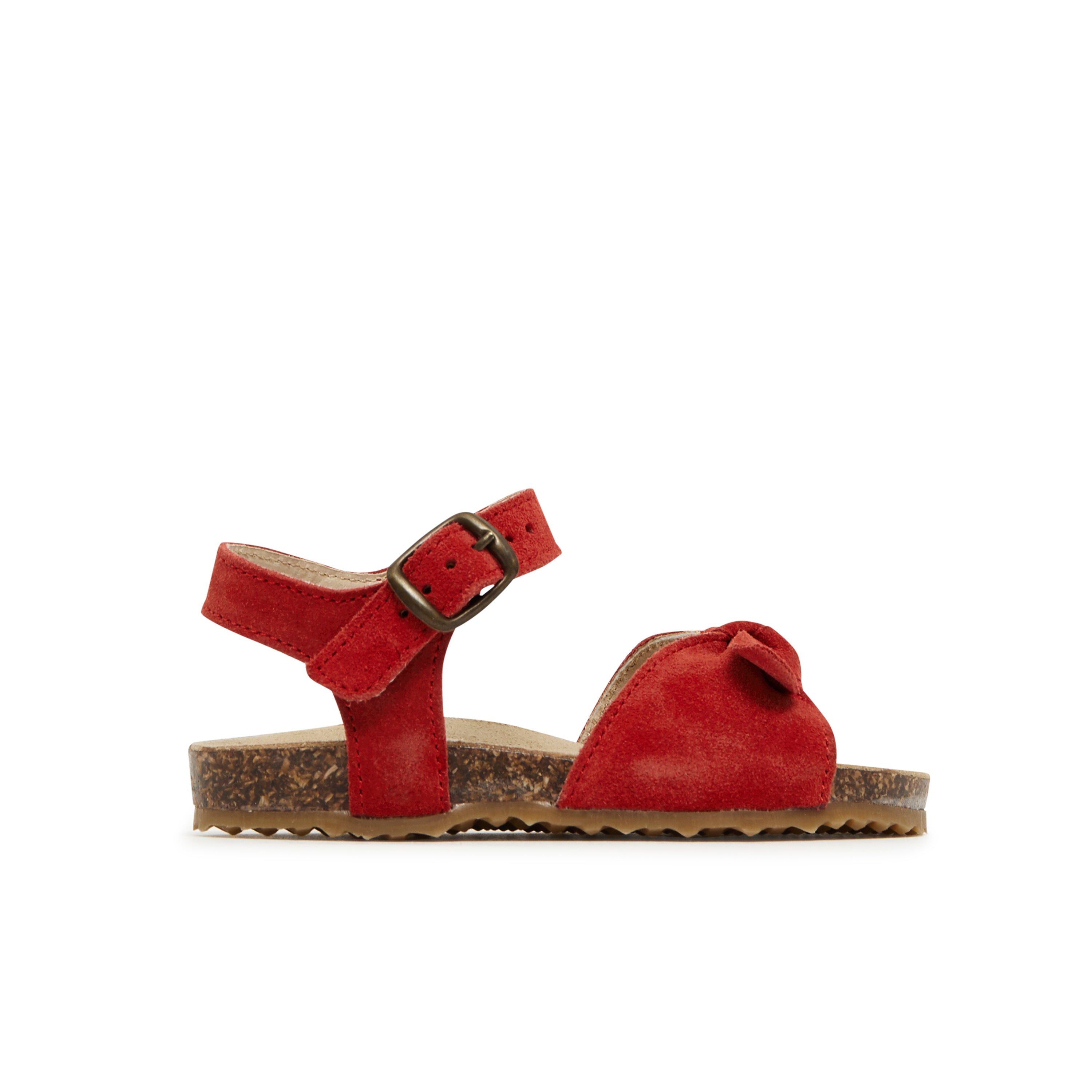 Girls Red Bow Leather Sandals