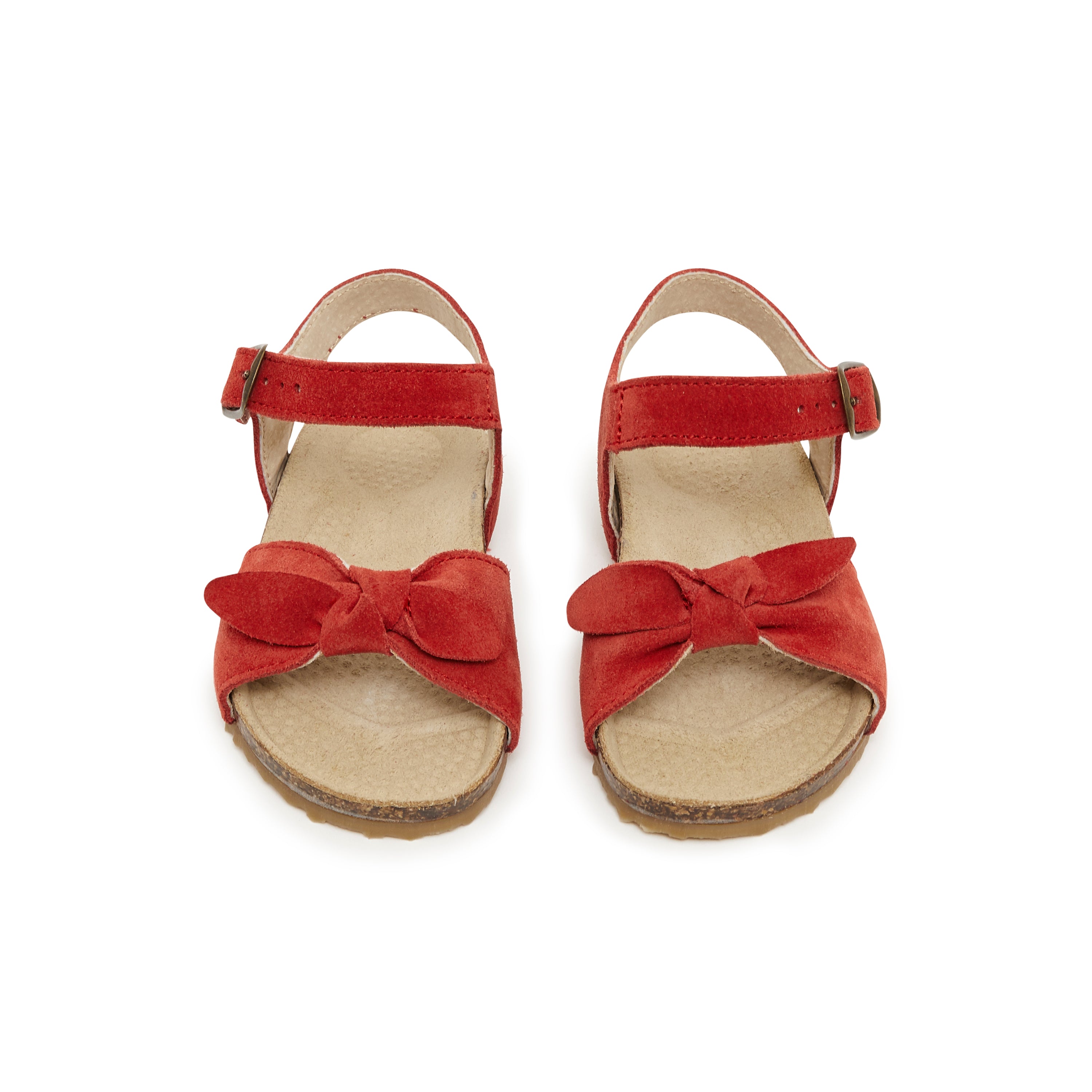 Girls Red Bow Leather Sandals