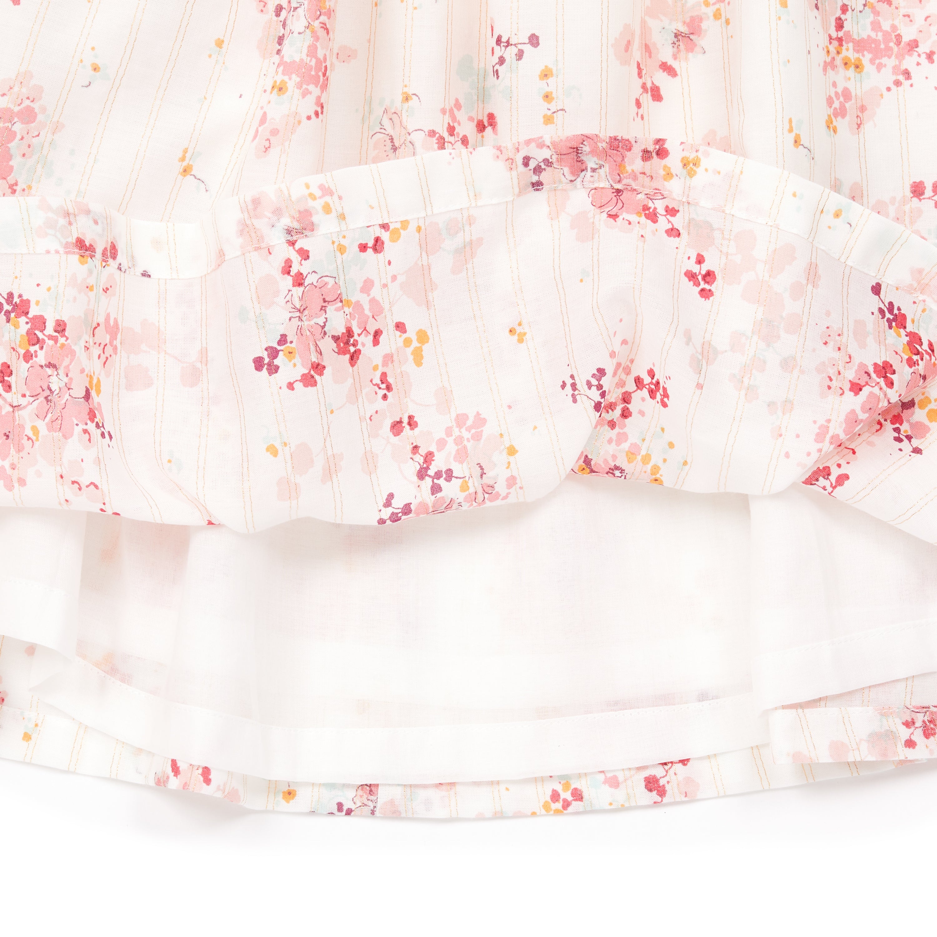 Girls Pink Flowers Cotton Dress