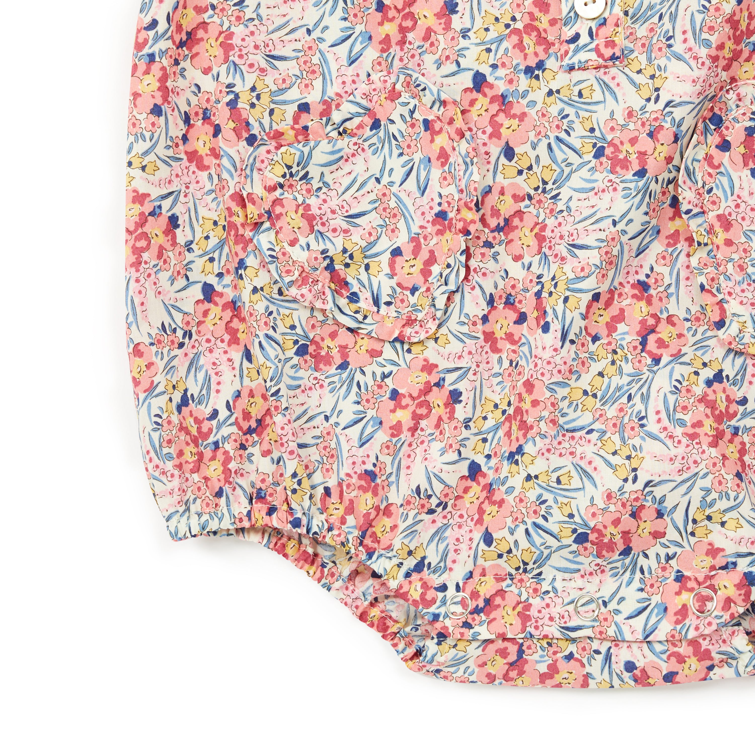 Baby Girls Pink Flowers Cotton Babysuit