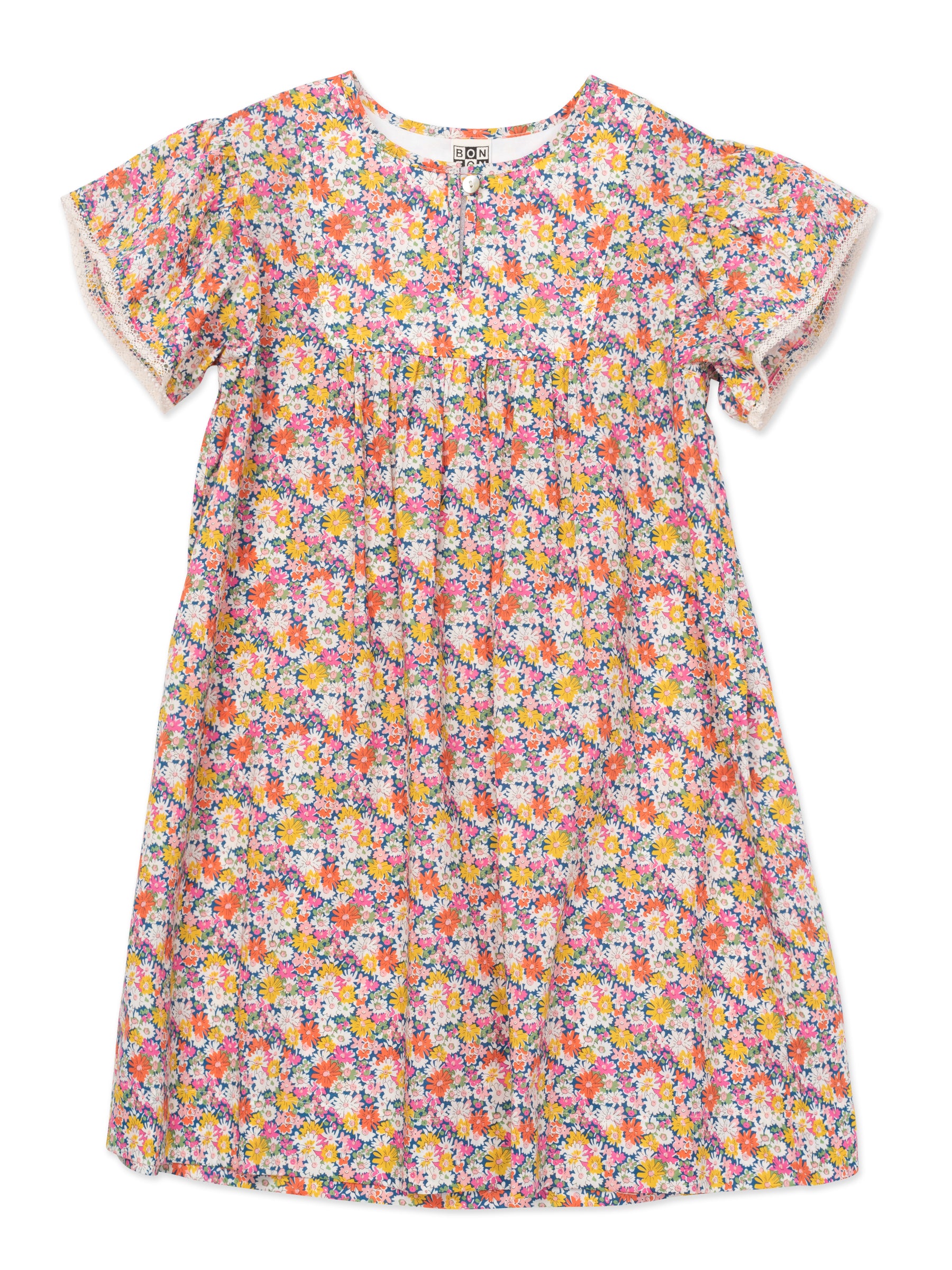 Girls Pink Flower Cotton Dress