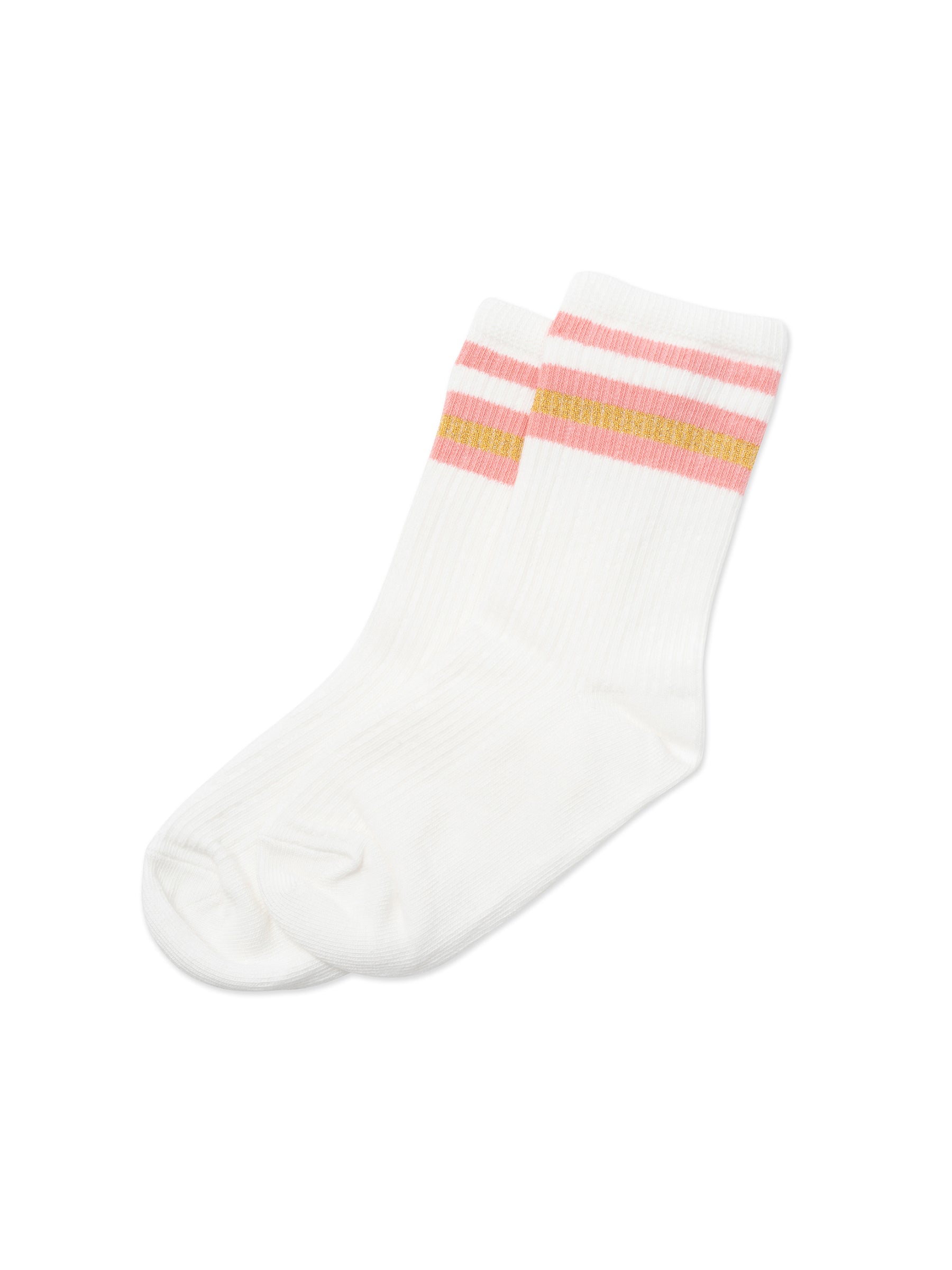 Girls White Stripe Cotton Socks