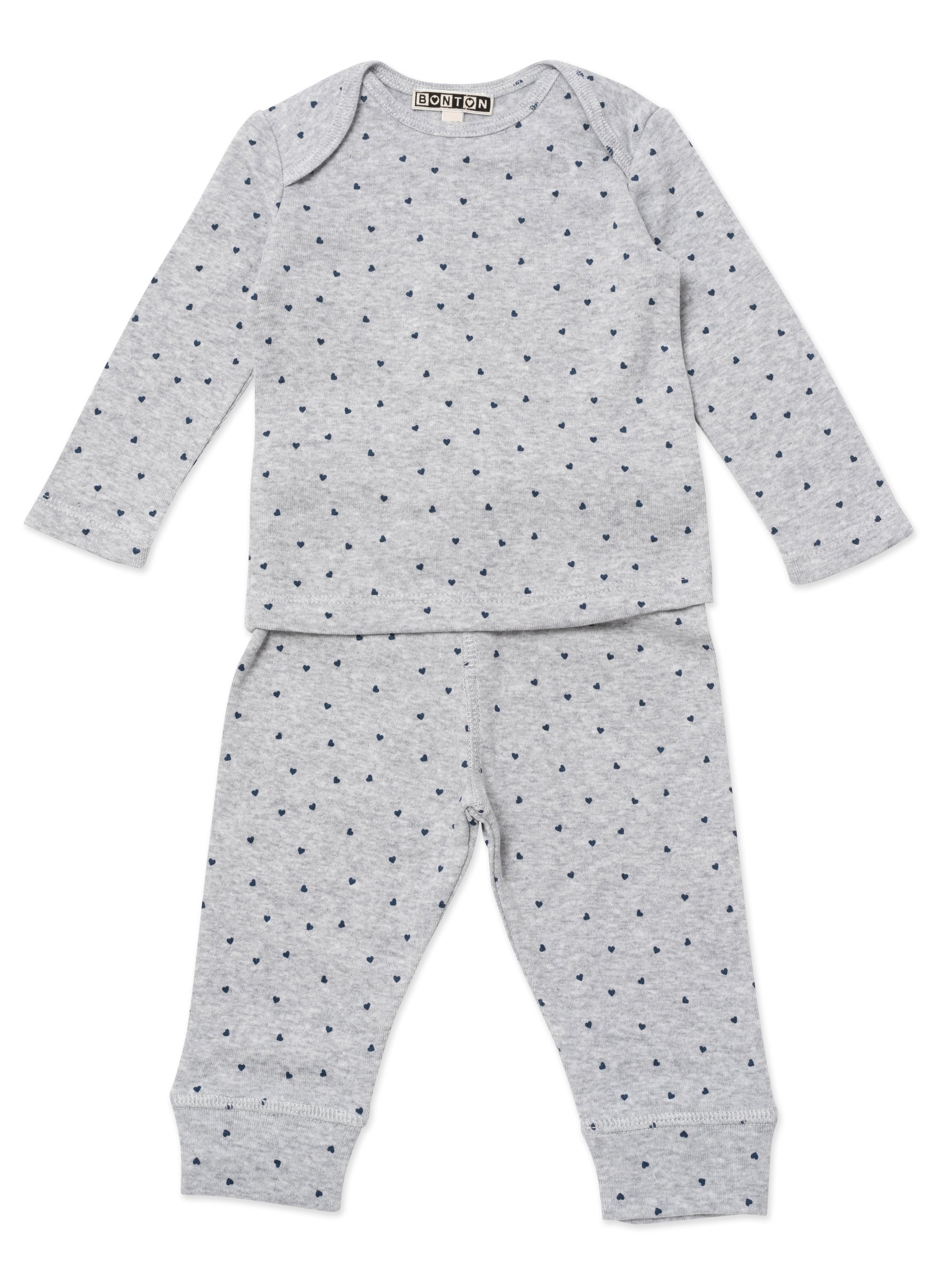 Baby Boys Grey Heart Cotton Set