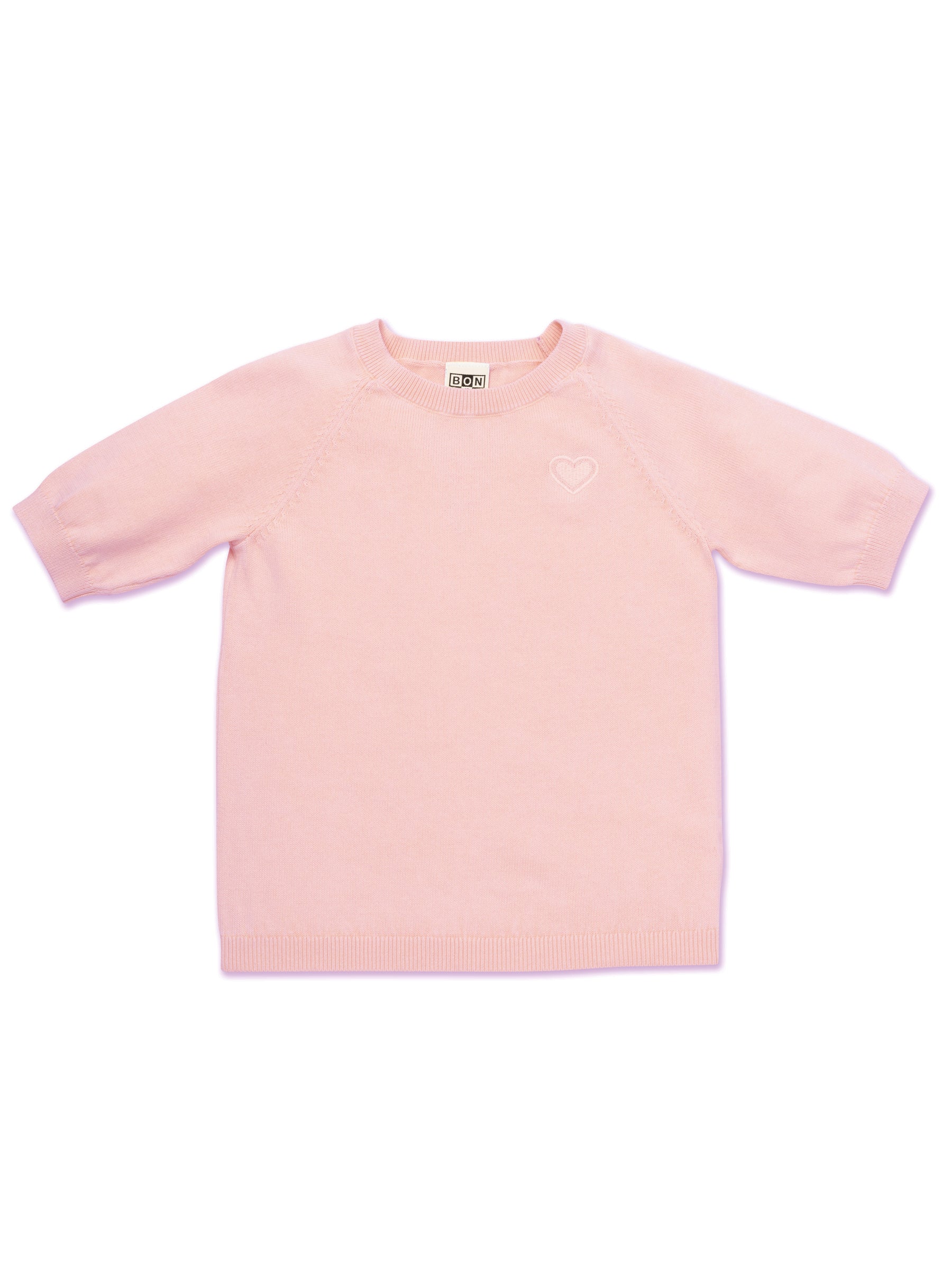 Girls Pink Short Sleeves Sweater