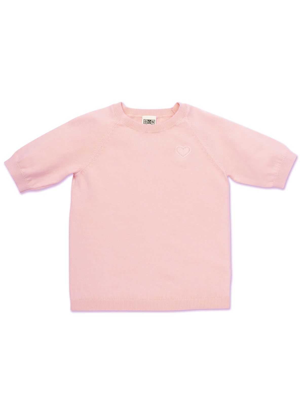 Pull rose à manches courtes pour fille