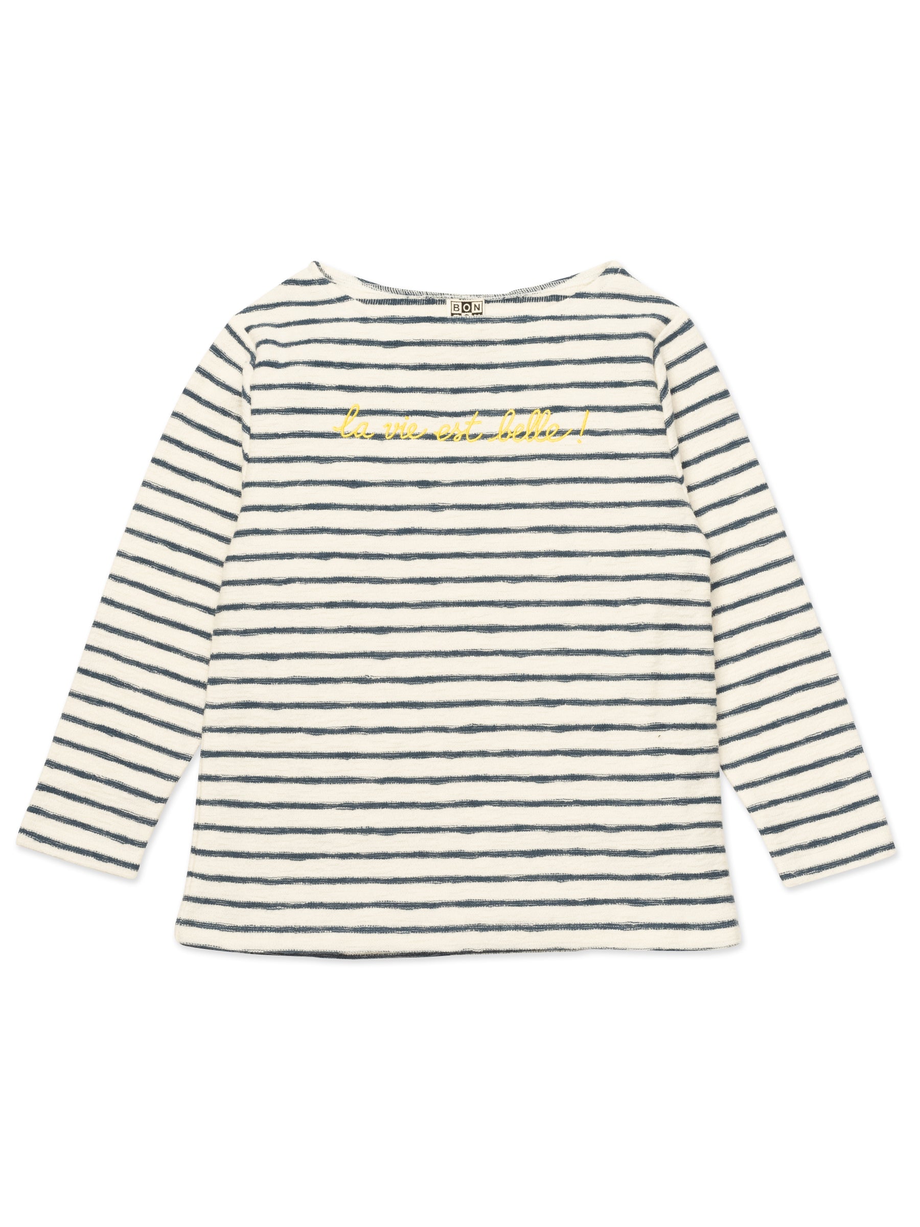 Girls Blue Stripe Cotton T-Shirt