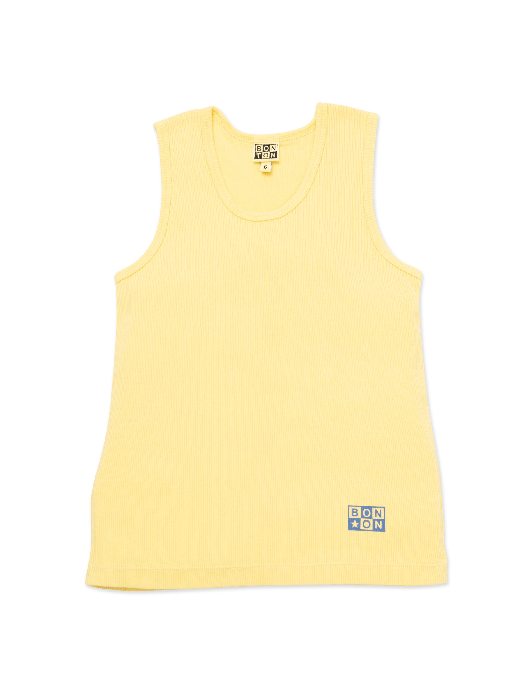 Boys Light Yellow Cotton Tank Top
