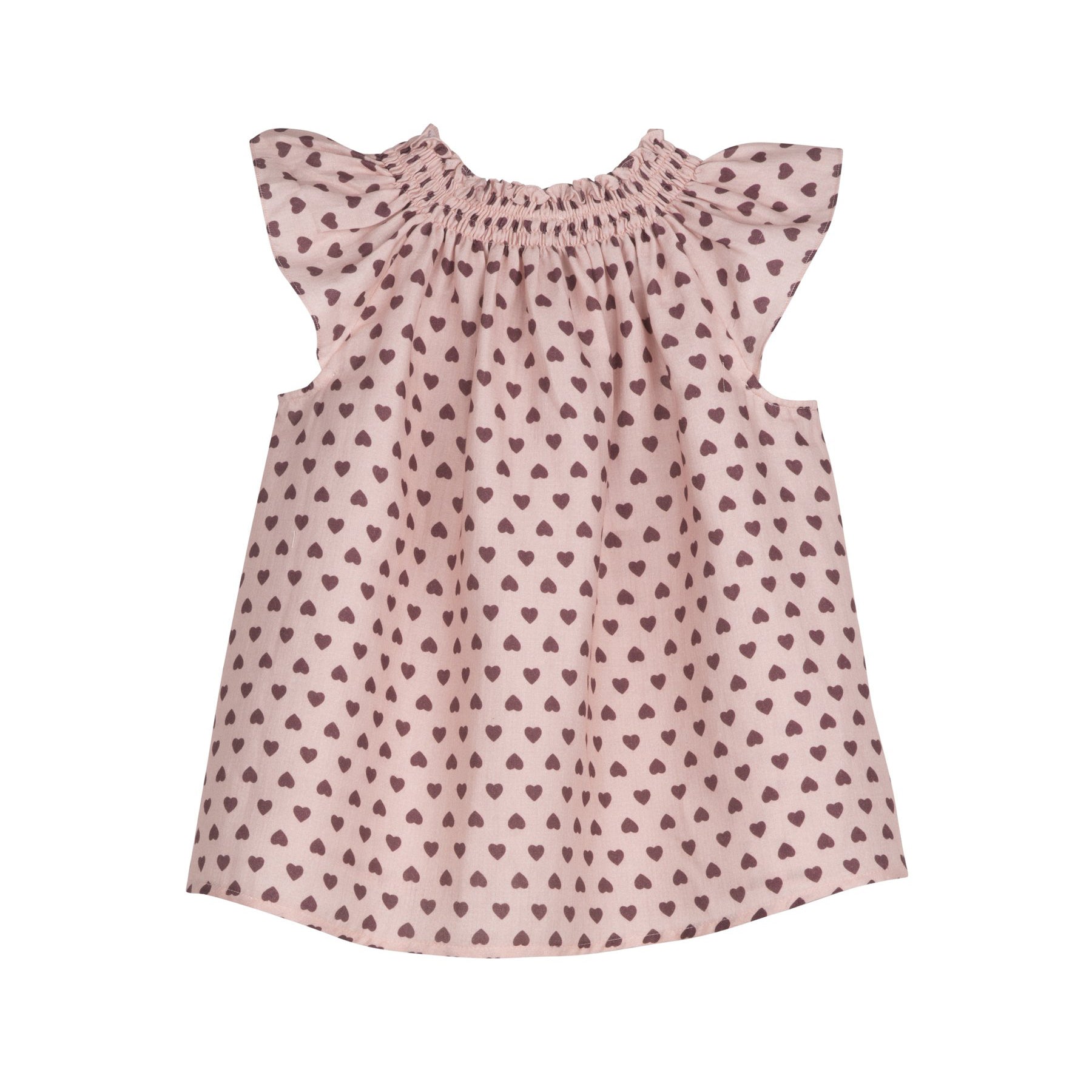 Girls Pink Heart Cotton Top