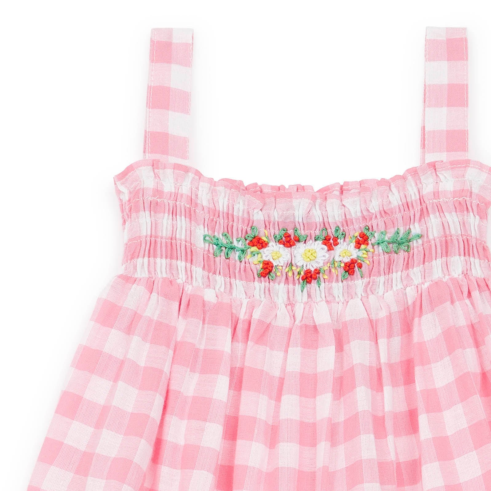 Baby Girls Pink Check Cotton Dress