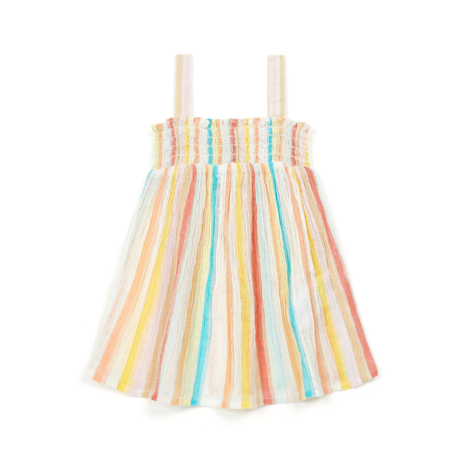 Baby Girls Multicolor Stripe Cotton Dress