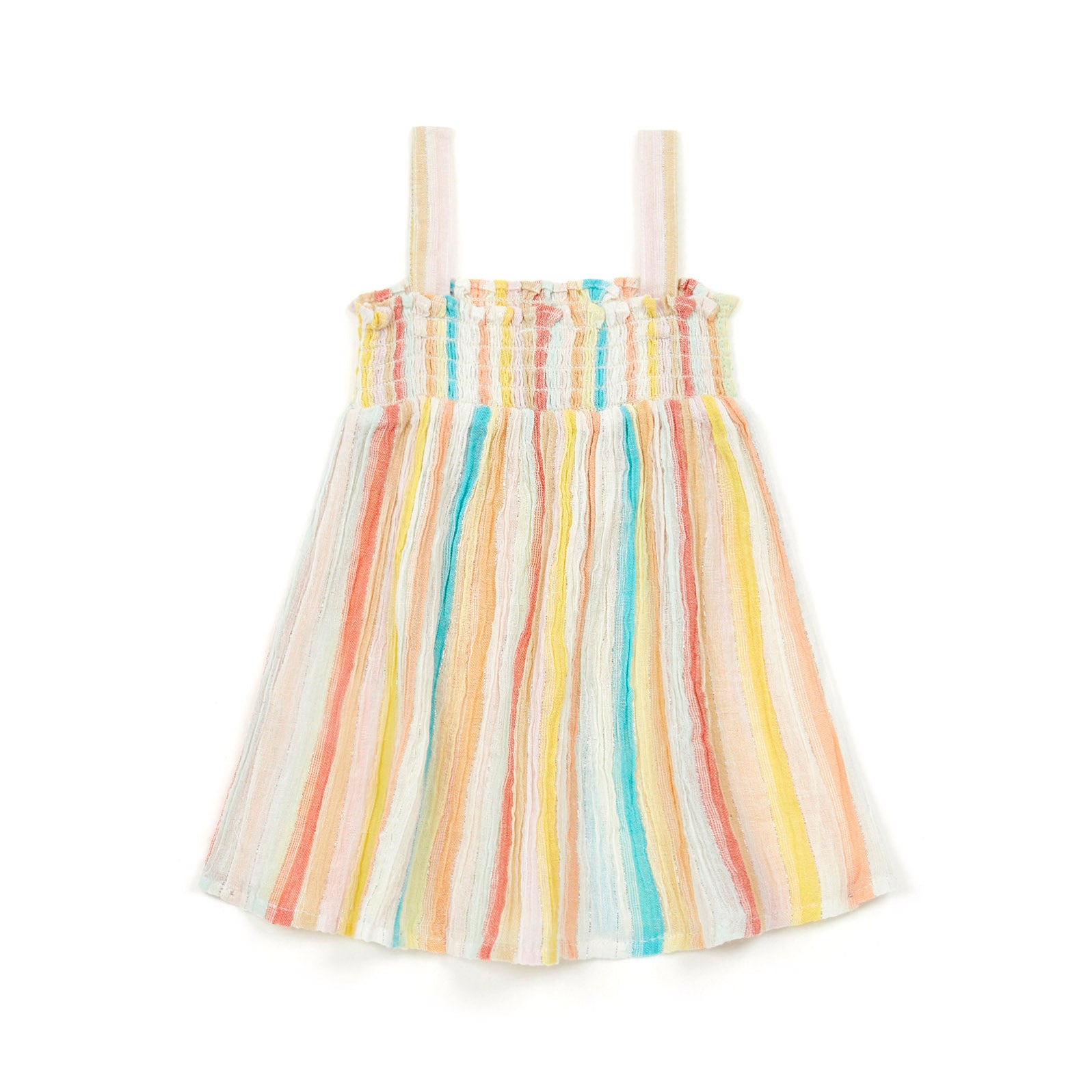 Baby Girls Multicolor Stripe Cotton Dress