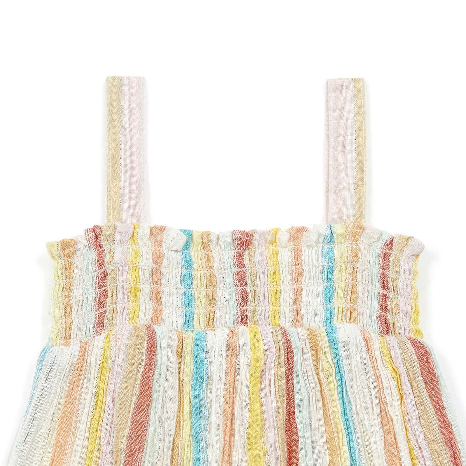 Baby Girls Multicolor Stripe Cotton Dress