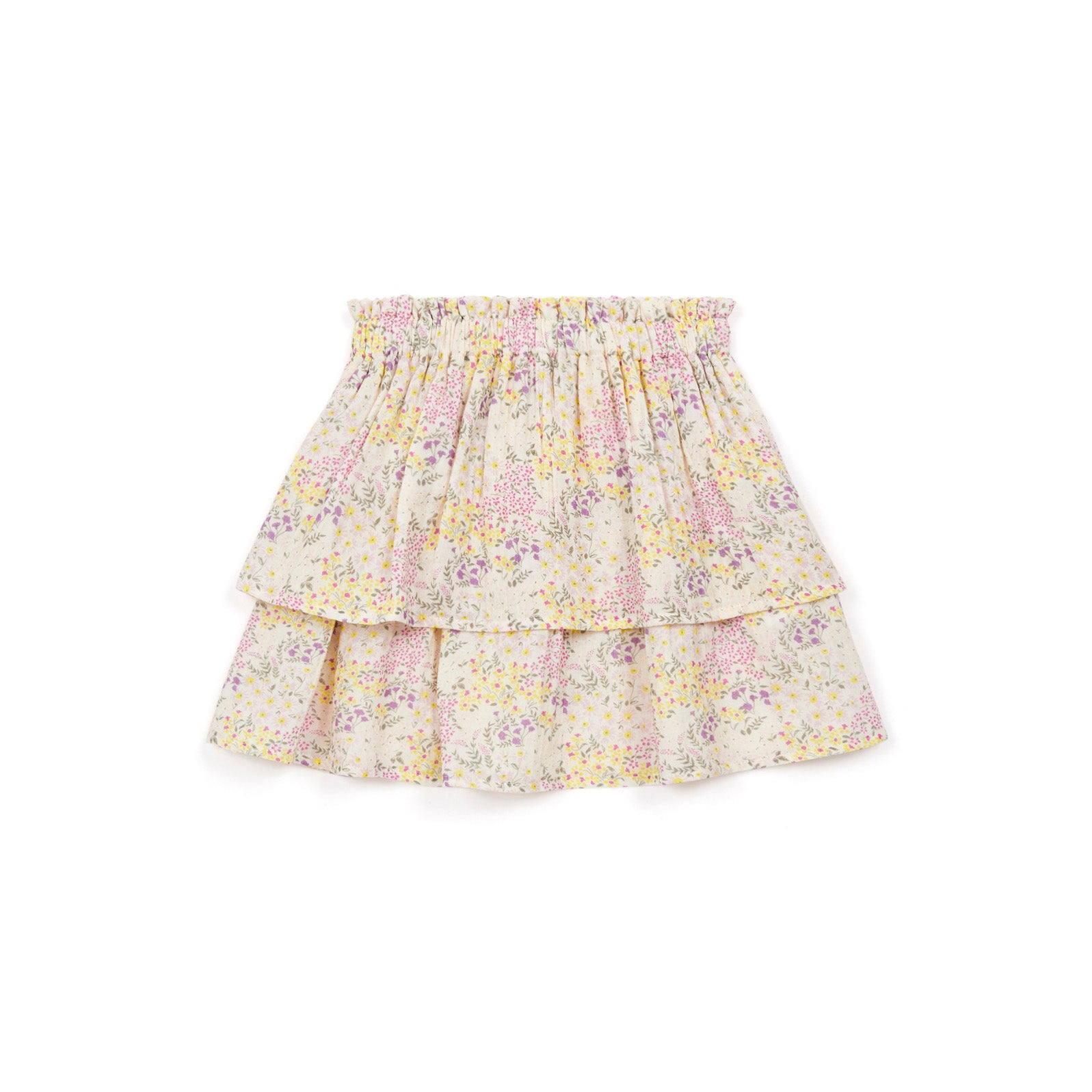 Girls Yellow Floral Skirt