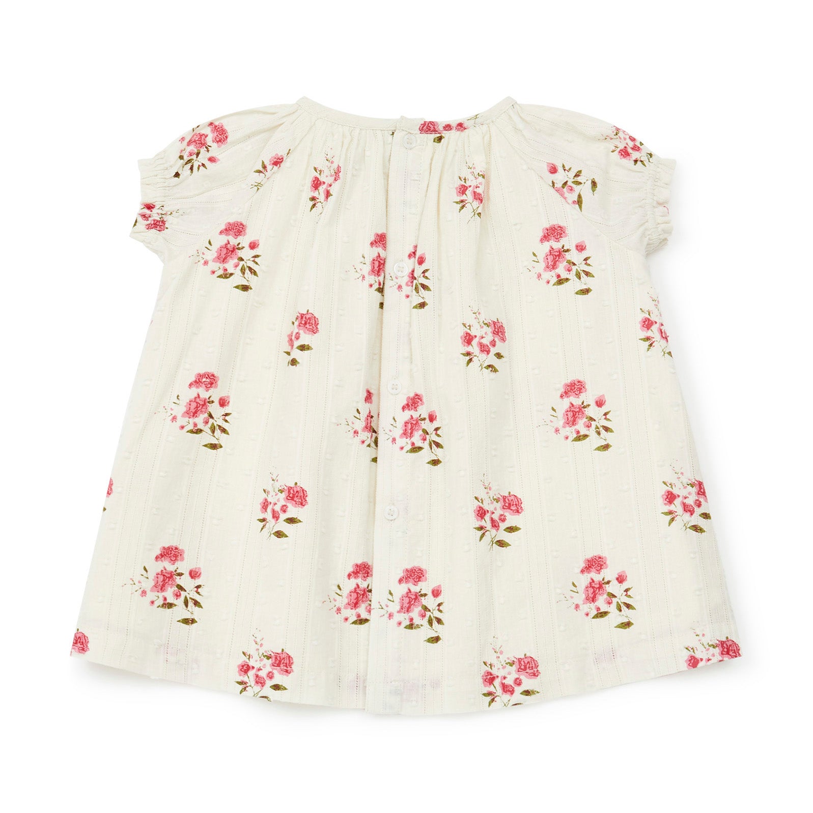 Baby Girls White Flower Cotton Dress