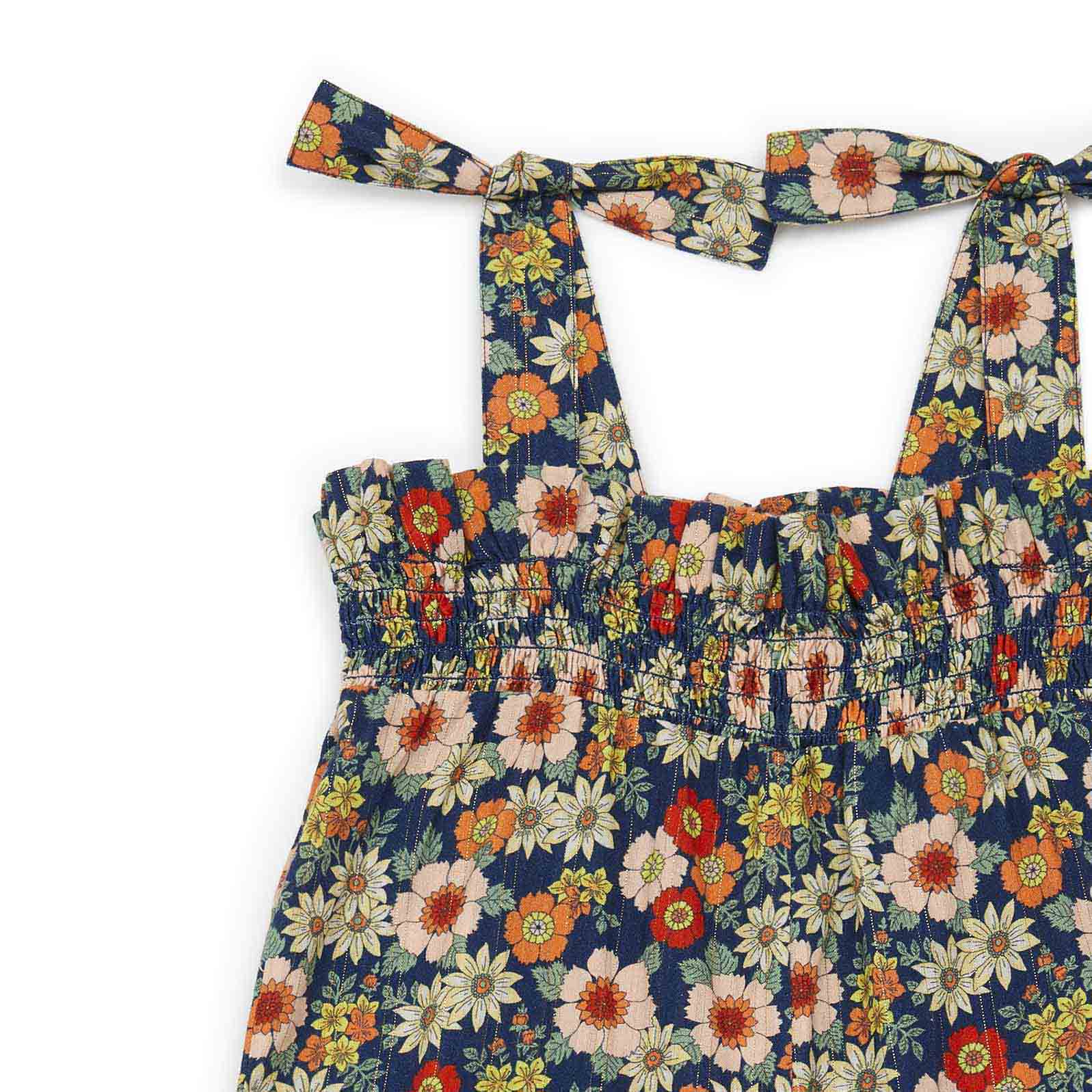 Girls Blue Floral Romper
