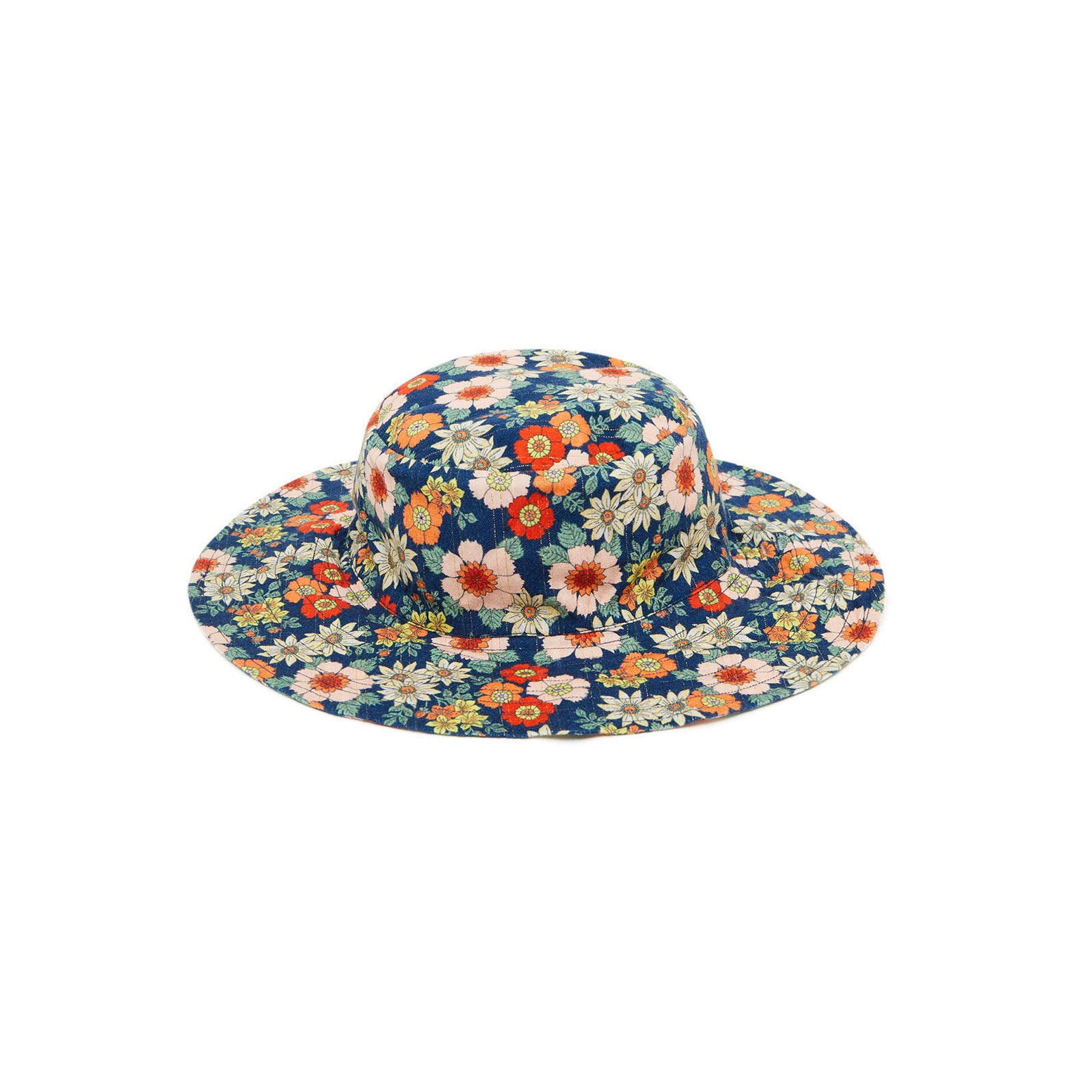 Girls Blue Floral Hat