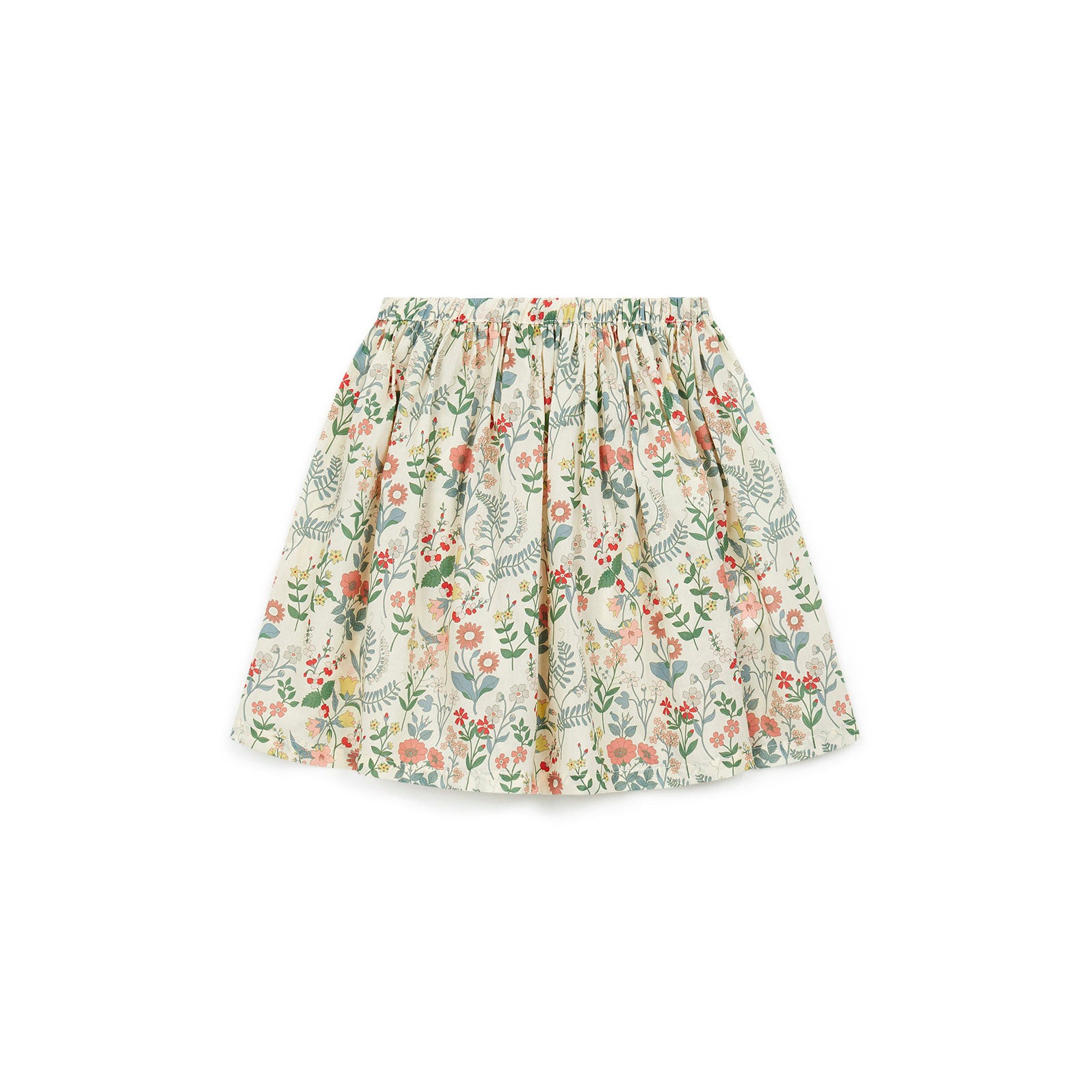 Girls Beige Floral Skirt