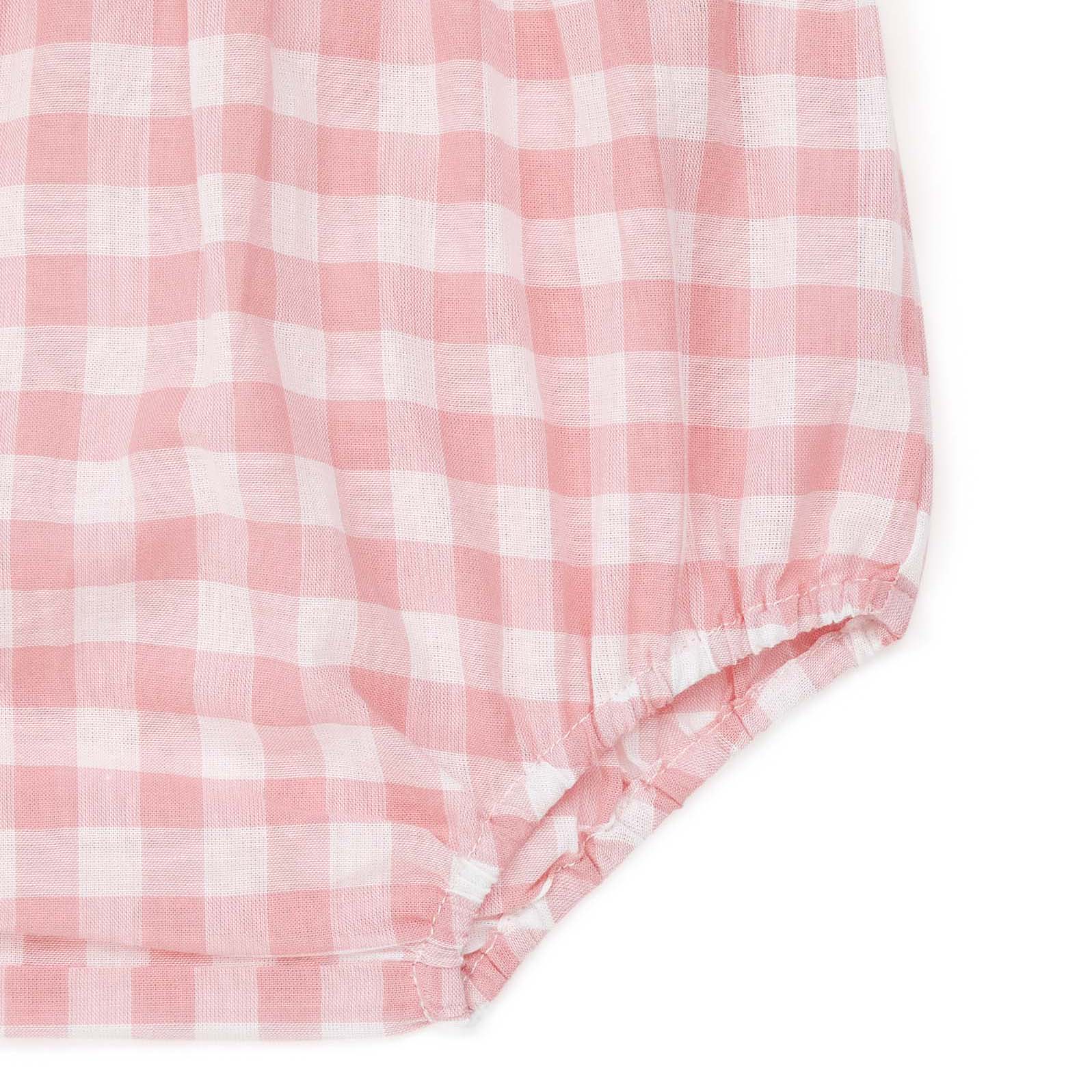 Baby Girls Pink Check Cotton Bloomers