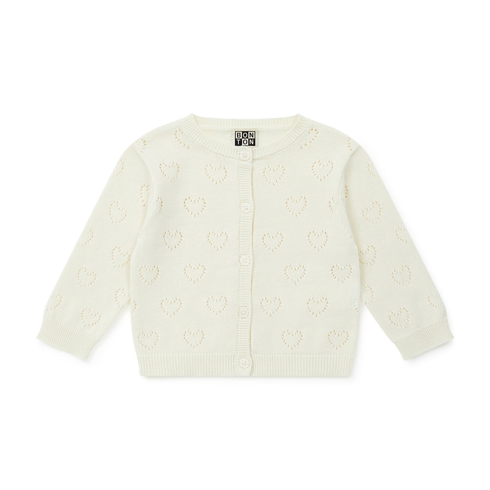 Baby Girls White Heart Cardigan