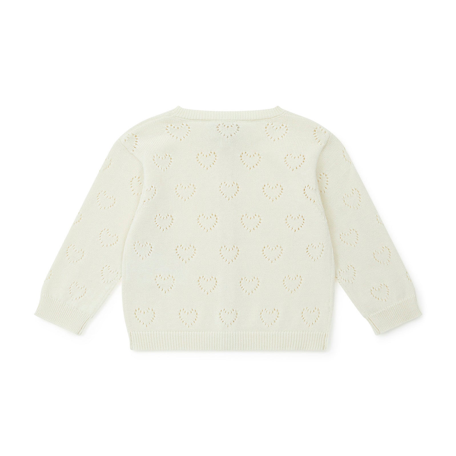 Baby Girls White Heart Cardigan