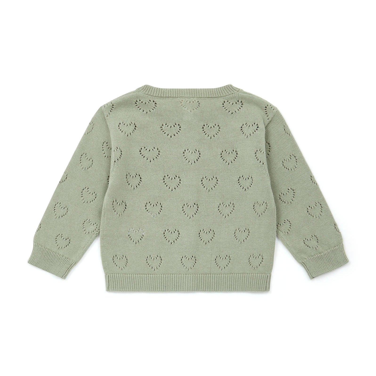 Baby Girls Green Heart Cardigan