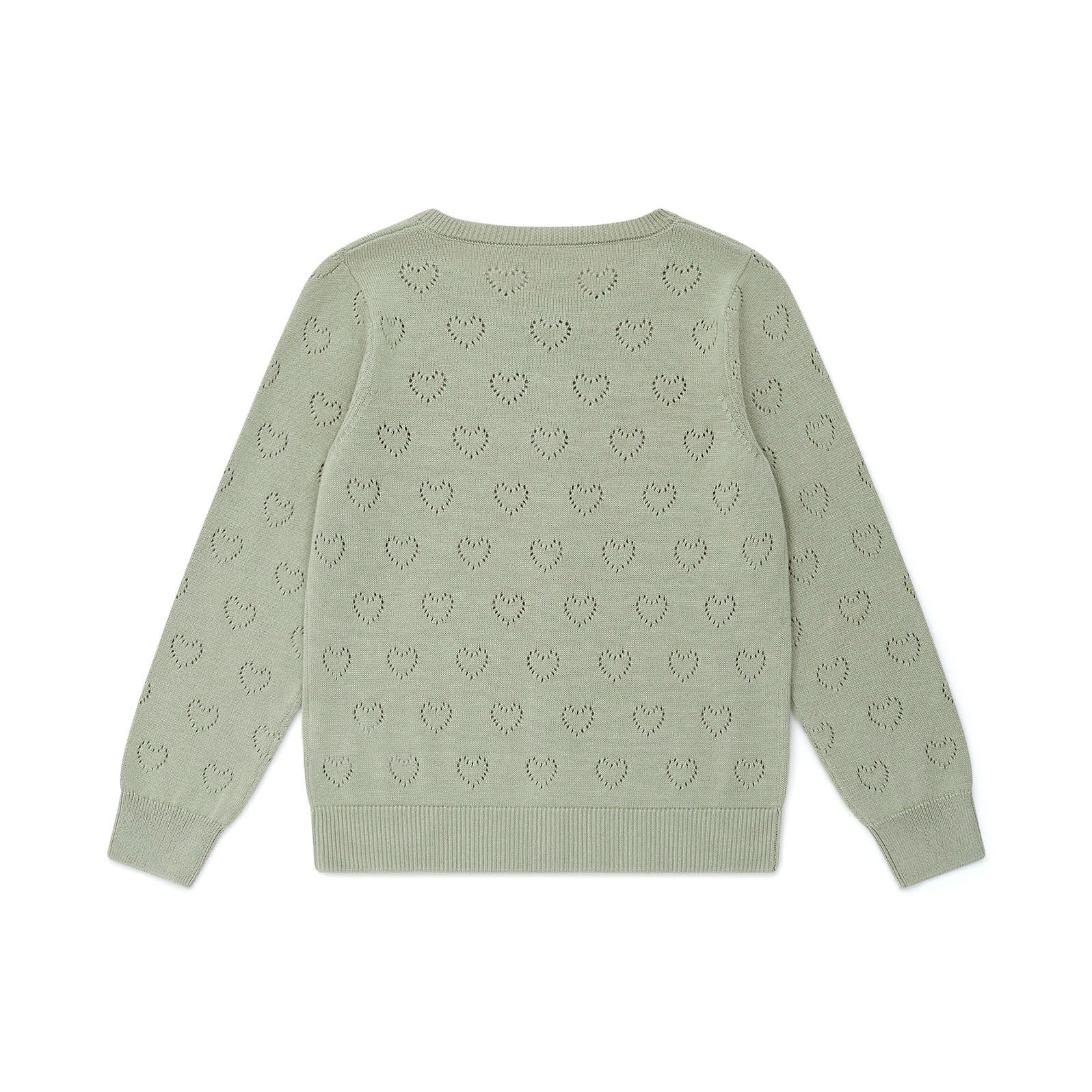 Girls Green Heart Cardigan