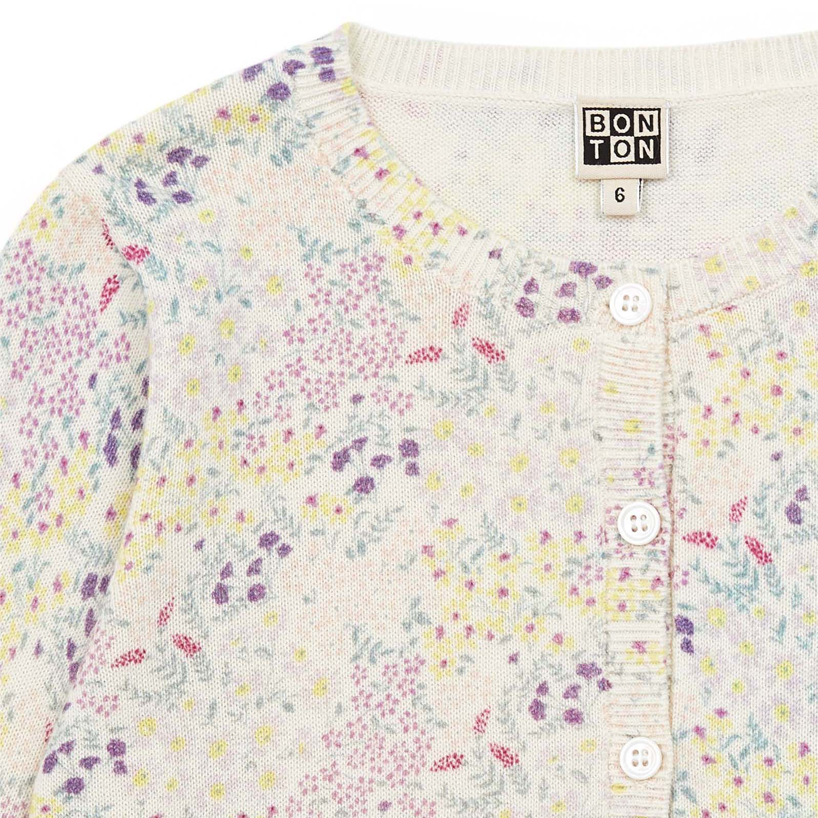Girls White Cotton Cardigan