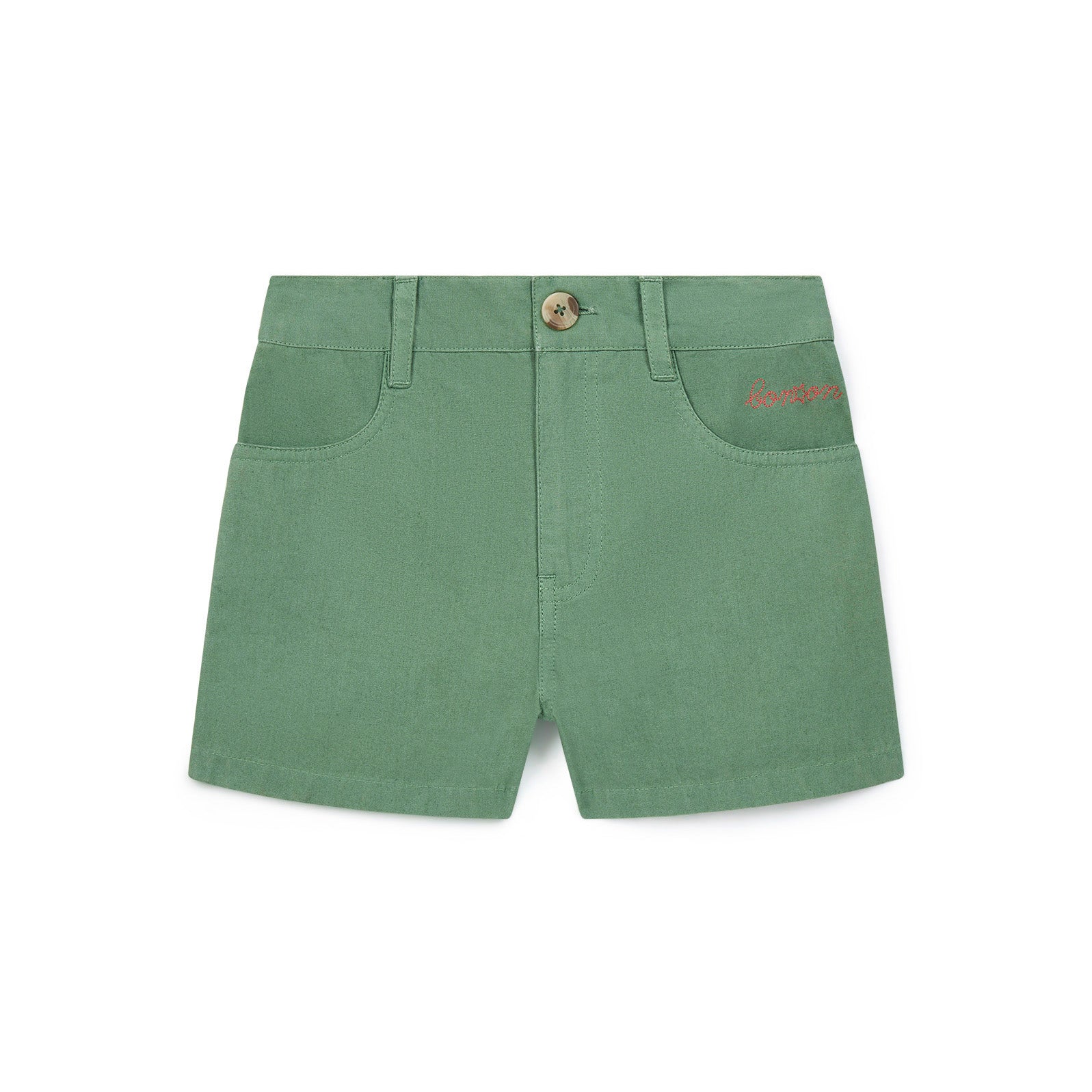 Girls Green Logo Shorts