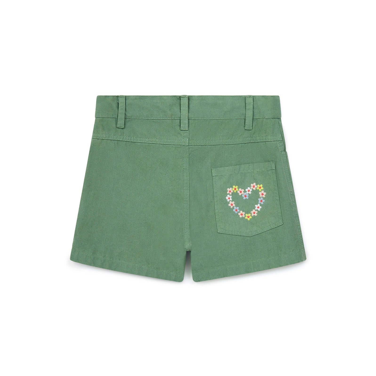 Girls Green Logo Shorts