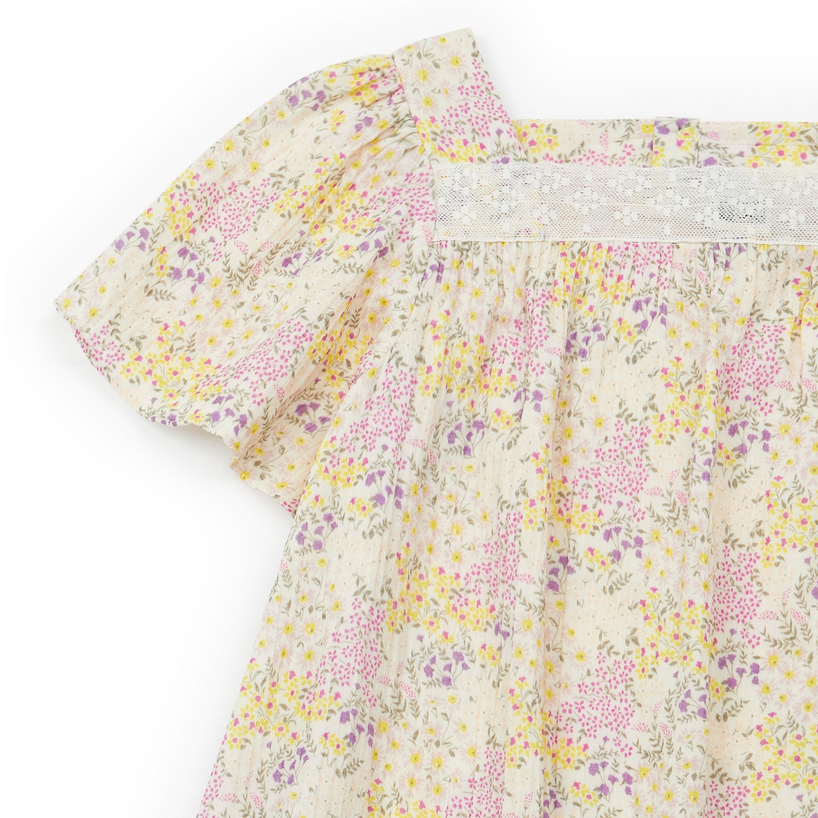 Girls Yellow Flower Cotton Dress