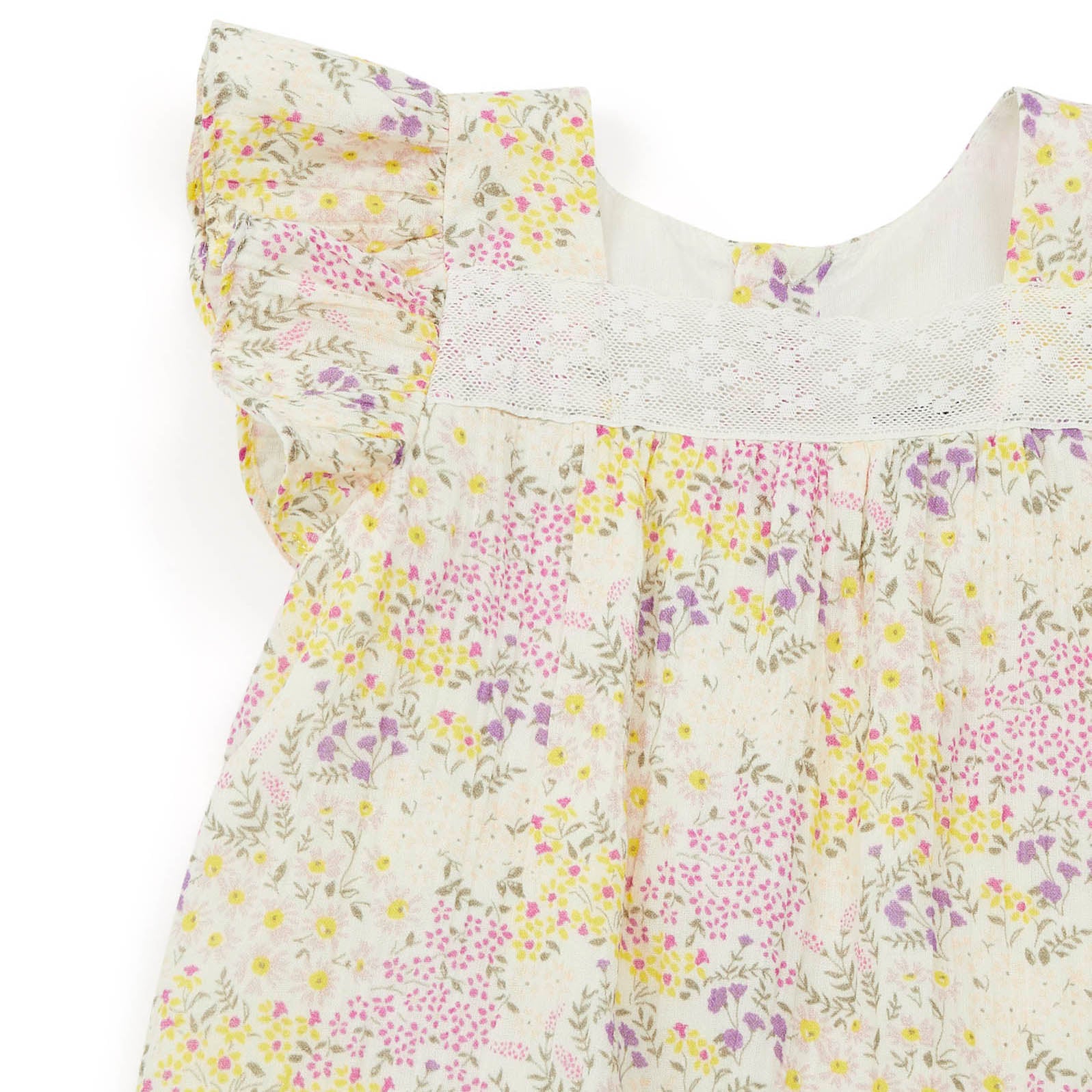 Baby Girls Yellow Flower Cotton Dress