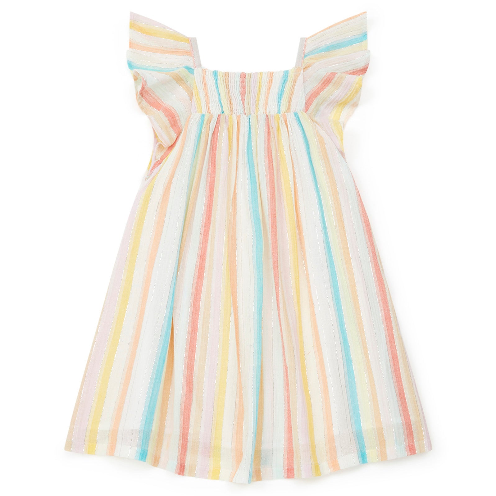 Girls Multicolor Stripe Cotton Dress