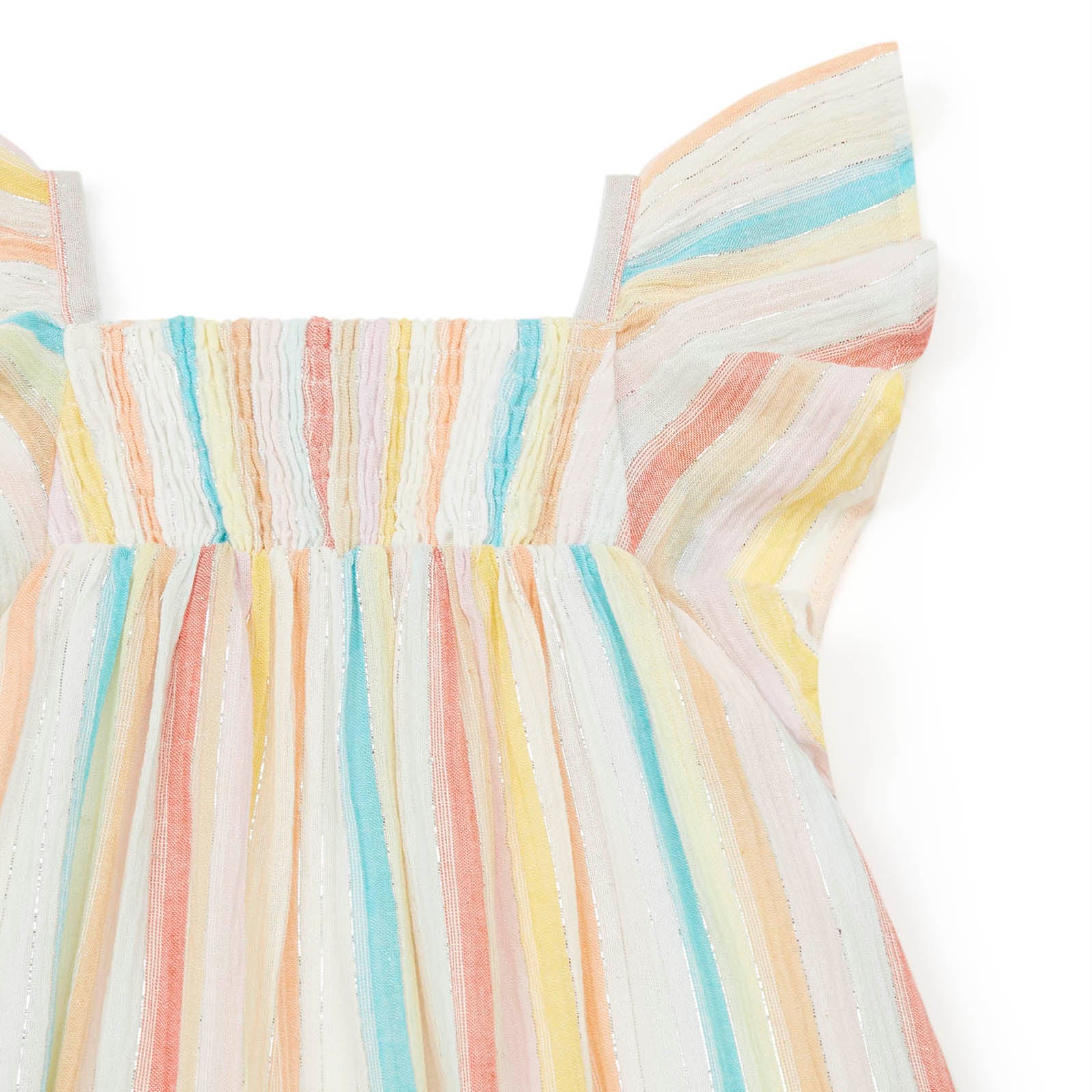 Girls Multicolor Stripe Cotton Dress