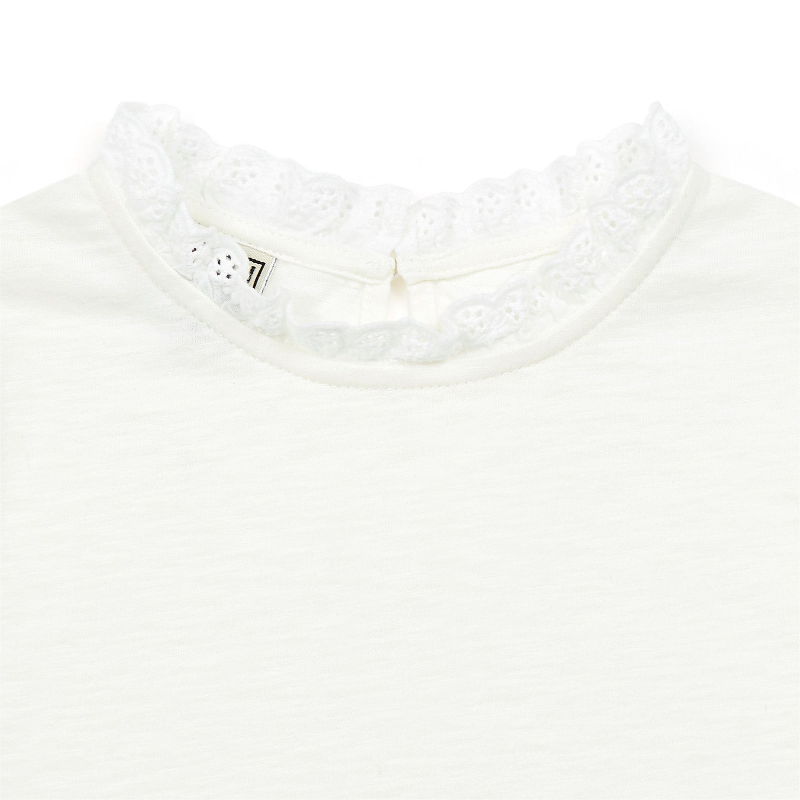 Girls White Cotton T-Shirt