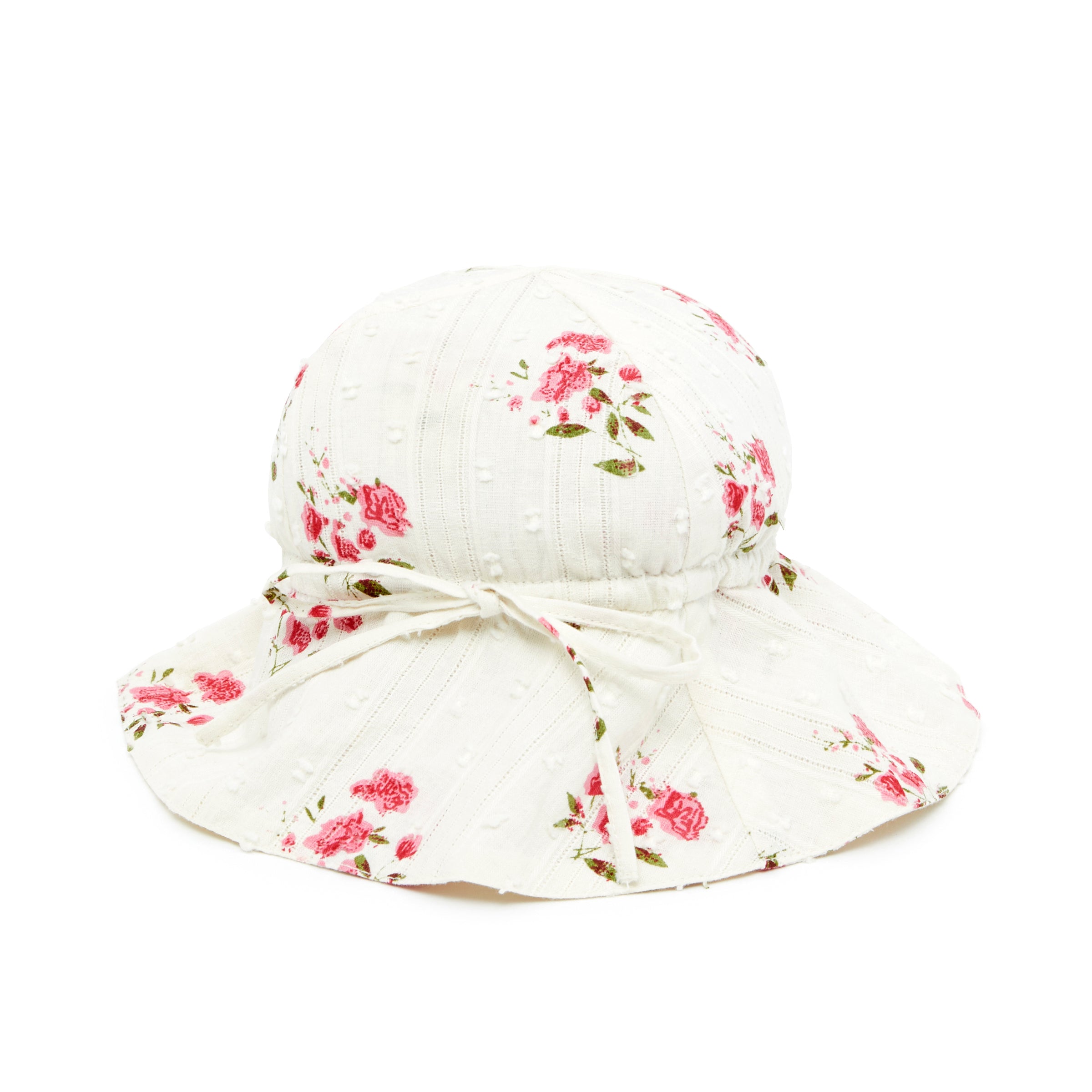 Baby Girls White Flower Cotton Hat