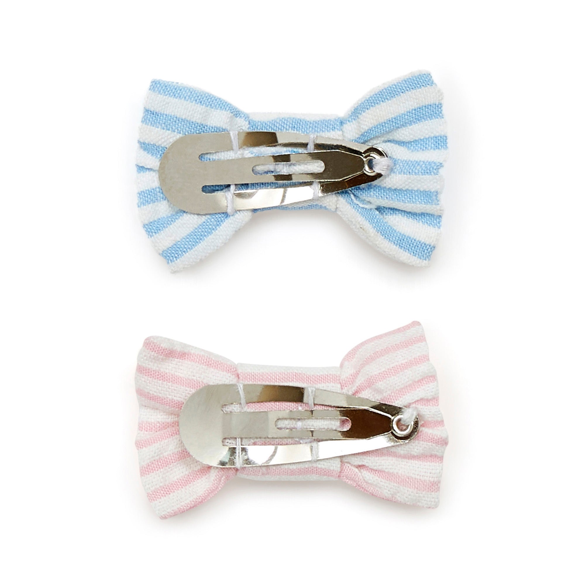 Girls Pink Stripes Hair Clips