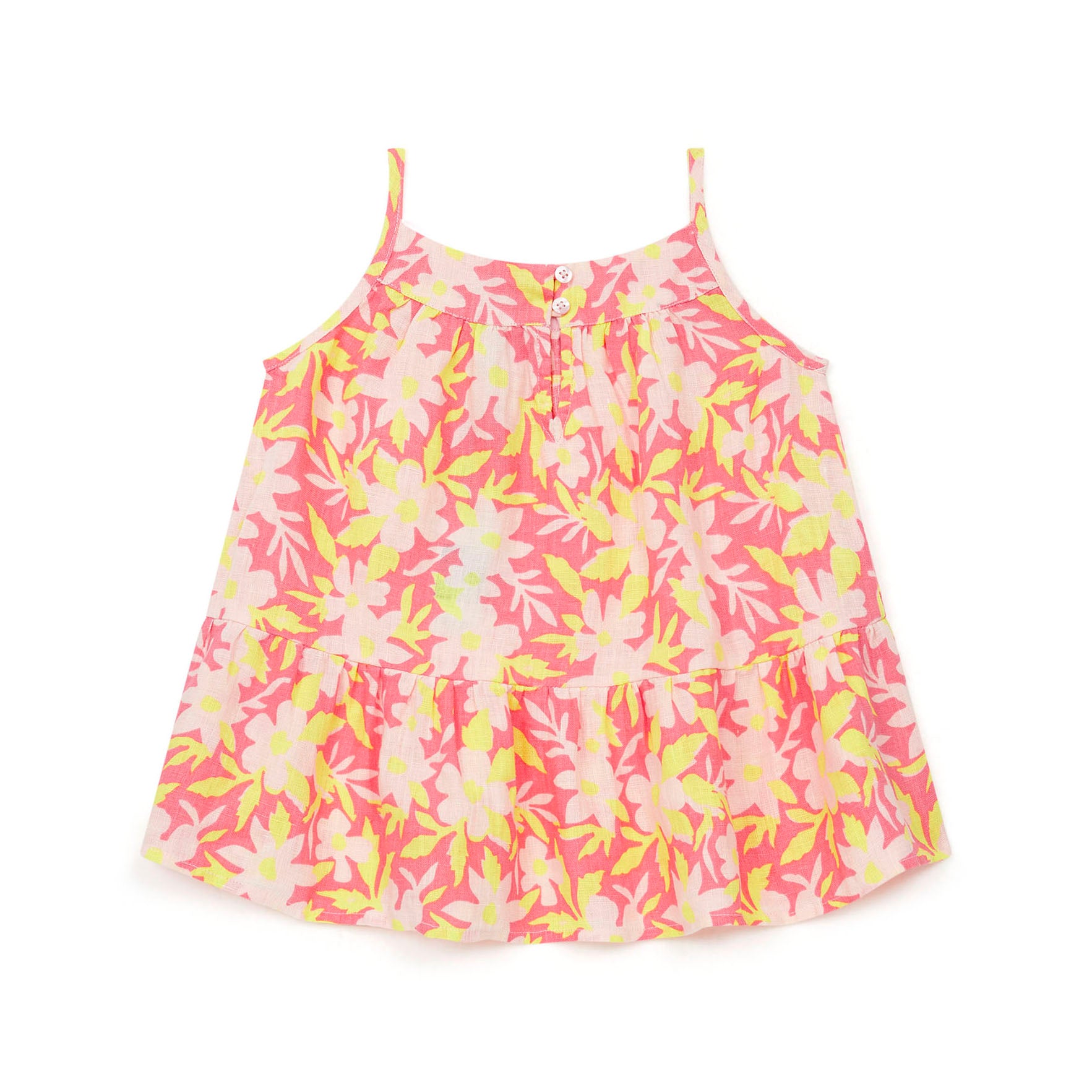 Girls Pink Flower Cotton Top