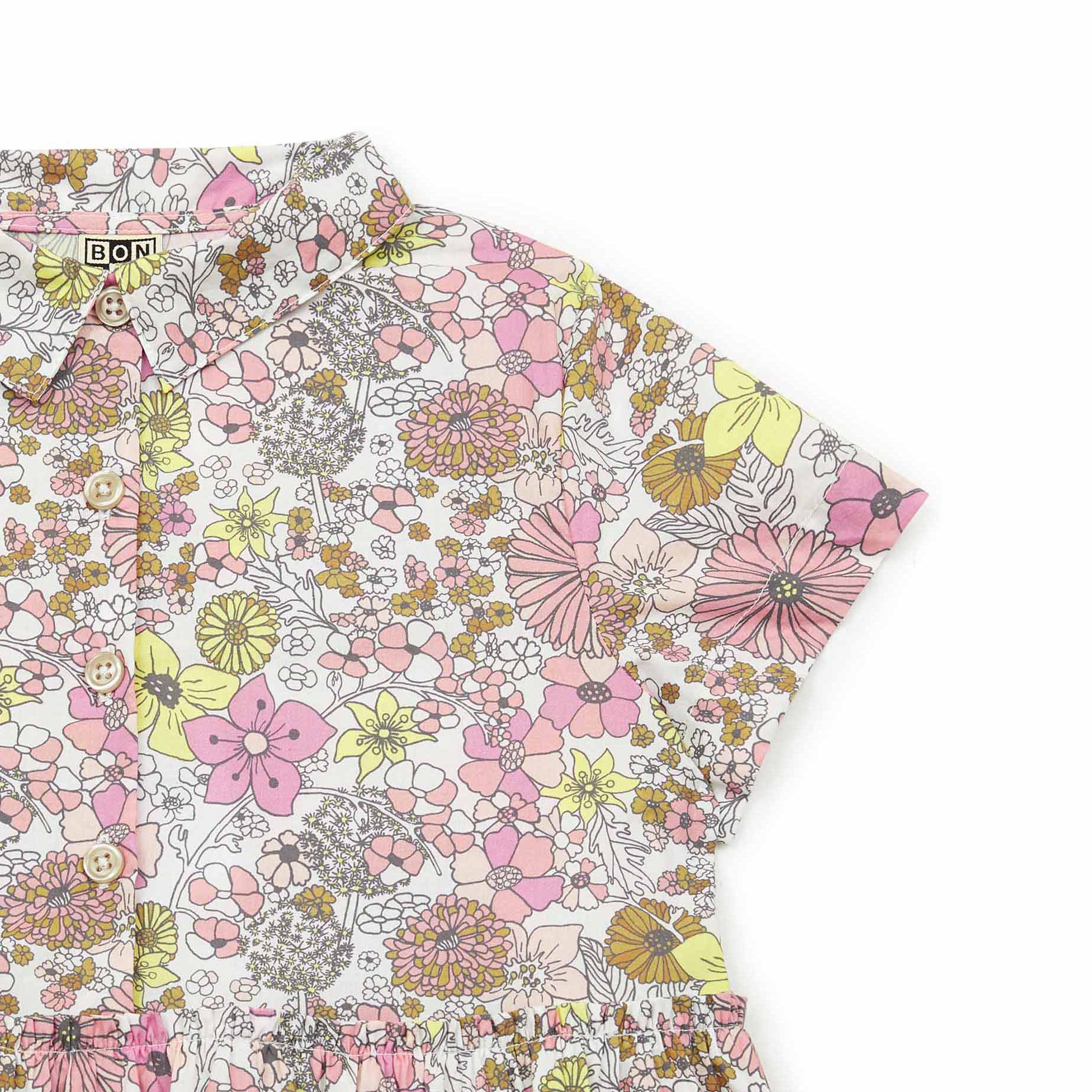 Girls Pink Floral Cotton Dress